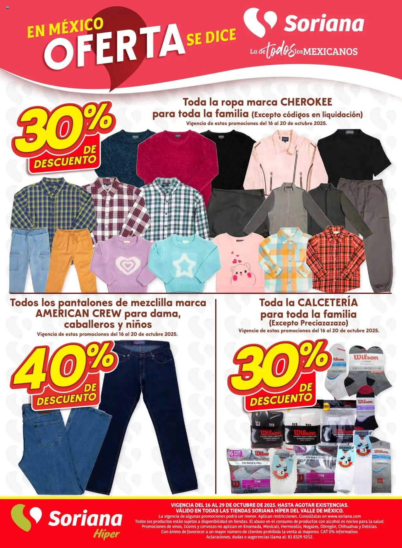 Nuevas ofertas de Soriana válidas en toda la República Mexicana desde el 16.10.2025. ¡Encuentra las mejores ofertas en Soriana - Preciazazaso Híper: Valle de México! | Página: 50 | Productos: Pantalones, Ropa, Pantalones de mezclilla