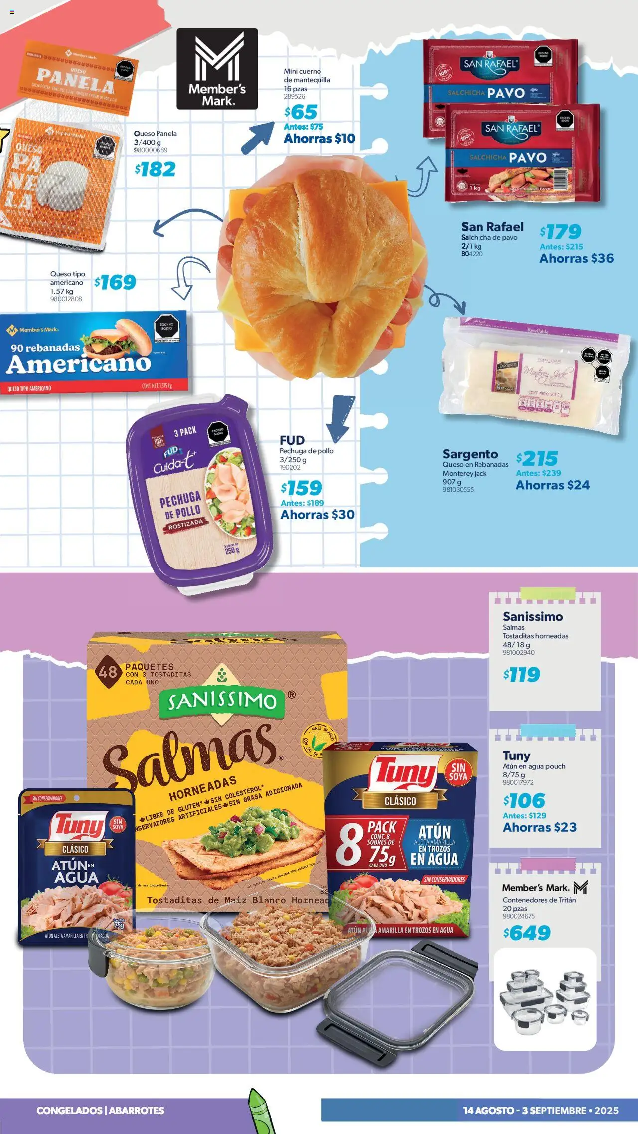 Nuevas ofertas de Sam's Club válidas en toda la República Mexicana desde el 14.08.2025. ¡Encuentra las mejores ofertas en Sam's Club - Catálogo! | Página: 2 | Productos: Maíz, Salchicha, Atún, Queso