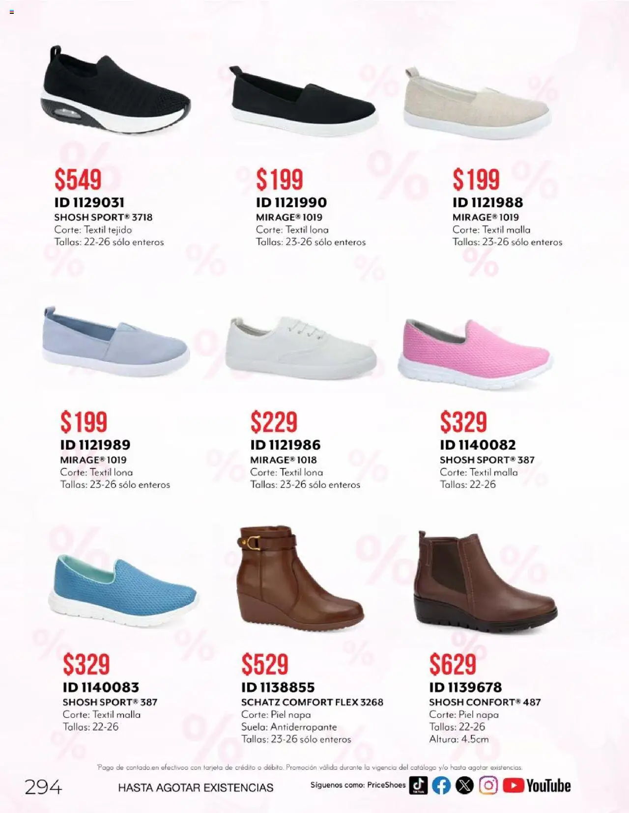 Nuevas ofertas de Price Shoes válidas en toda la República Mexicana desde el 10.02.2025. ¡Encuentra las mejores ofertas en Price Shoes catálogo Confort! | Página: 294 | Productos: Lona, Malla