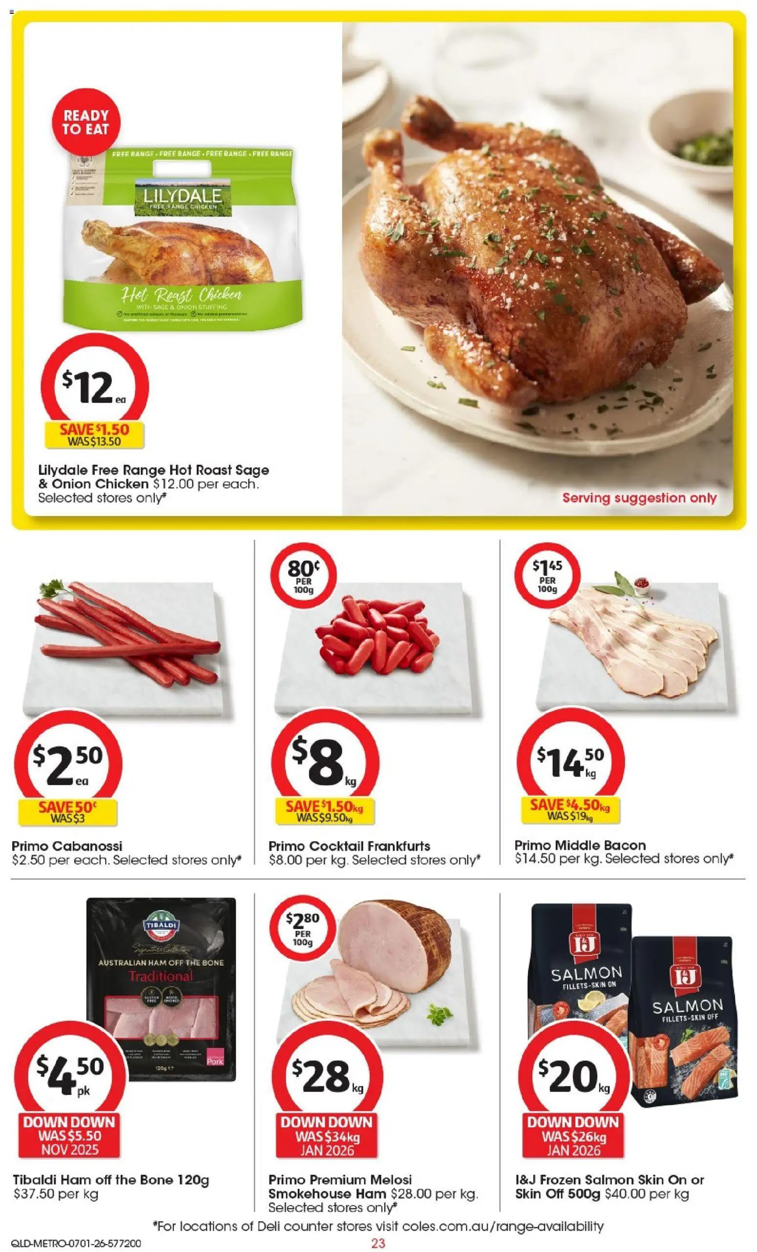 Coles catalogue - valid from 07.01.2026 | Page: 25 | Products: Ham, Chicken, Pork, Salmon