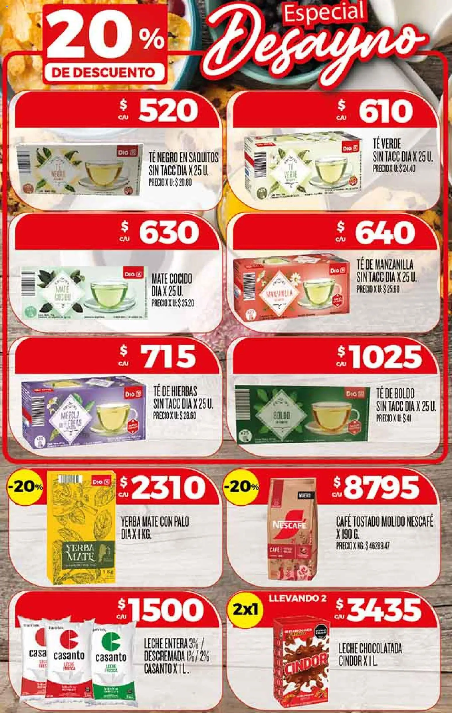 Supermercado DIA Ofertas │ válido desde el 18.03.2026 | Página: 10 | Productos: Yerba, Leche, Café, Mate cocido