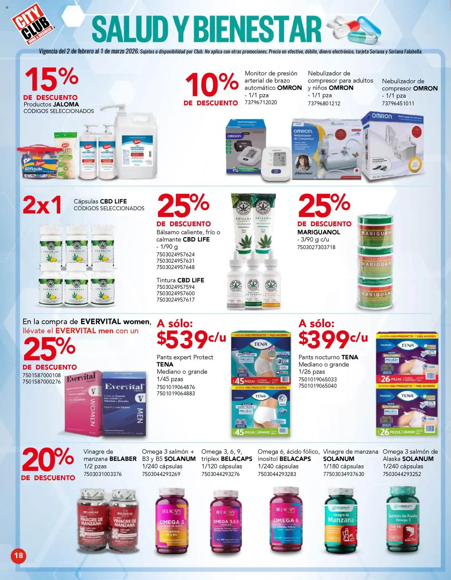 Nuevas ofertas de City Club válidas en toda la República Mexicana desde el 02.02.2026. ¡Encuentra las mejores ofertas en City Club catálogo! | Página: 18 | Productos: Vinagre, Tintura, Bálsamo, Vitaminas