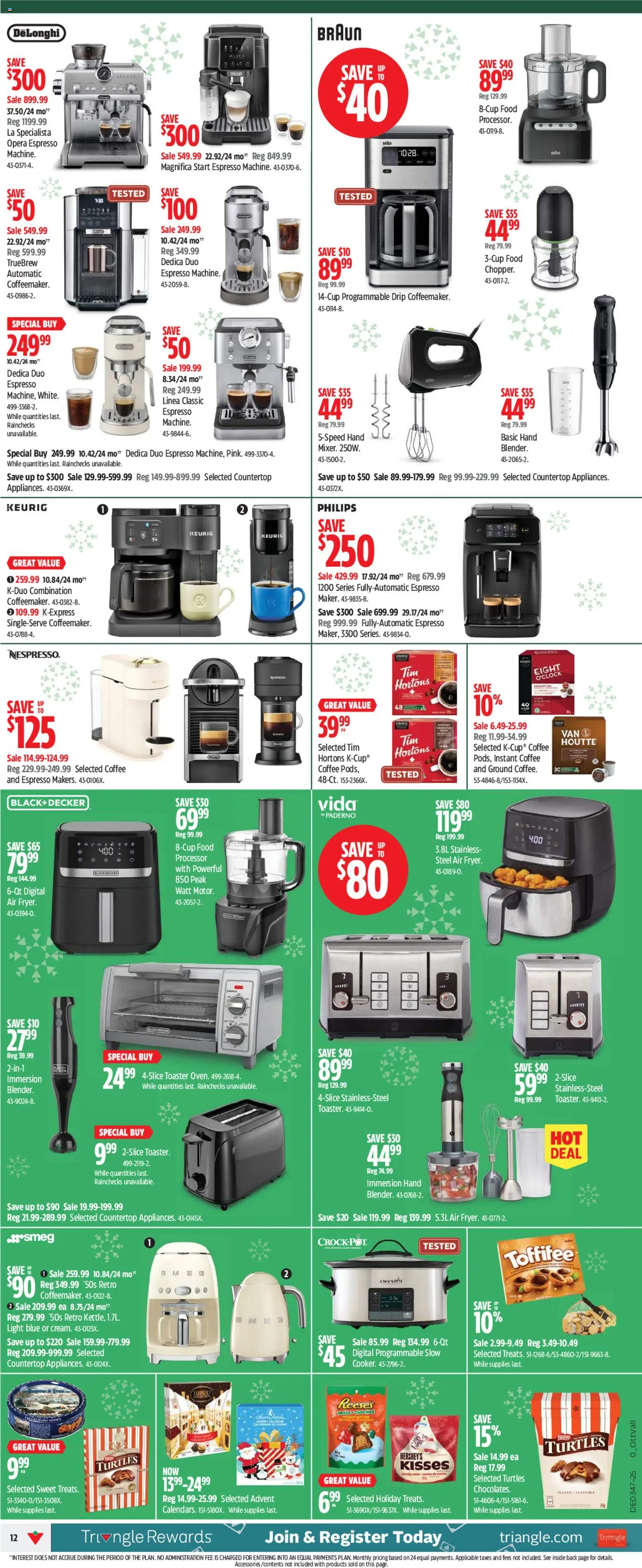 Canadian Tire flyer valid from 13.11.2025 | Page: 12 | Products: Toaster, Coffee
