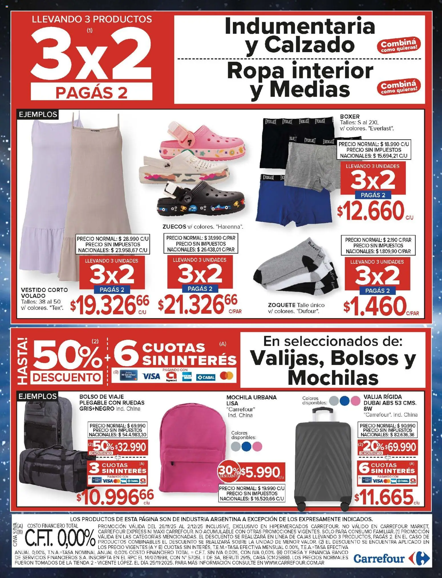 Carrefour ofertas │ válido desde el 26.11.2025 | Página: 29 | Productos: Zuecos, Caso, Banco, Medias