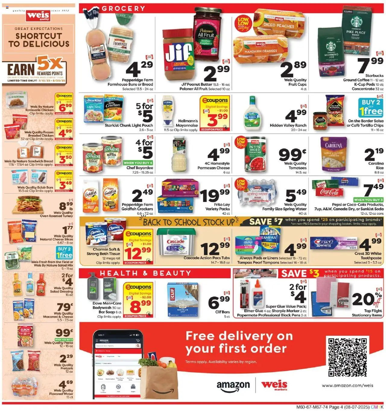 Weis Weekly Circular - DE - valid from 07.08.2025 | Page: 4 | Products: Clip, Cheese, Soap, Pads