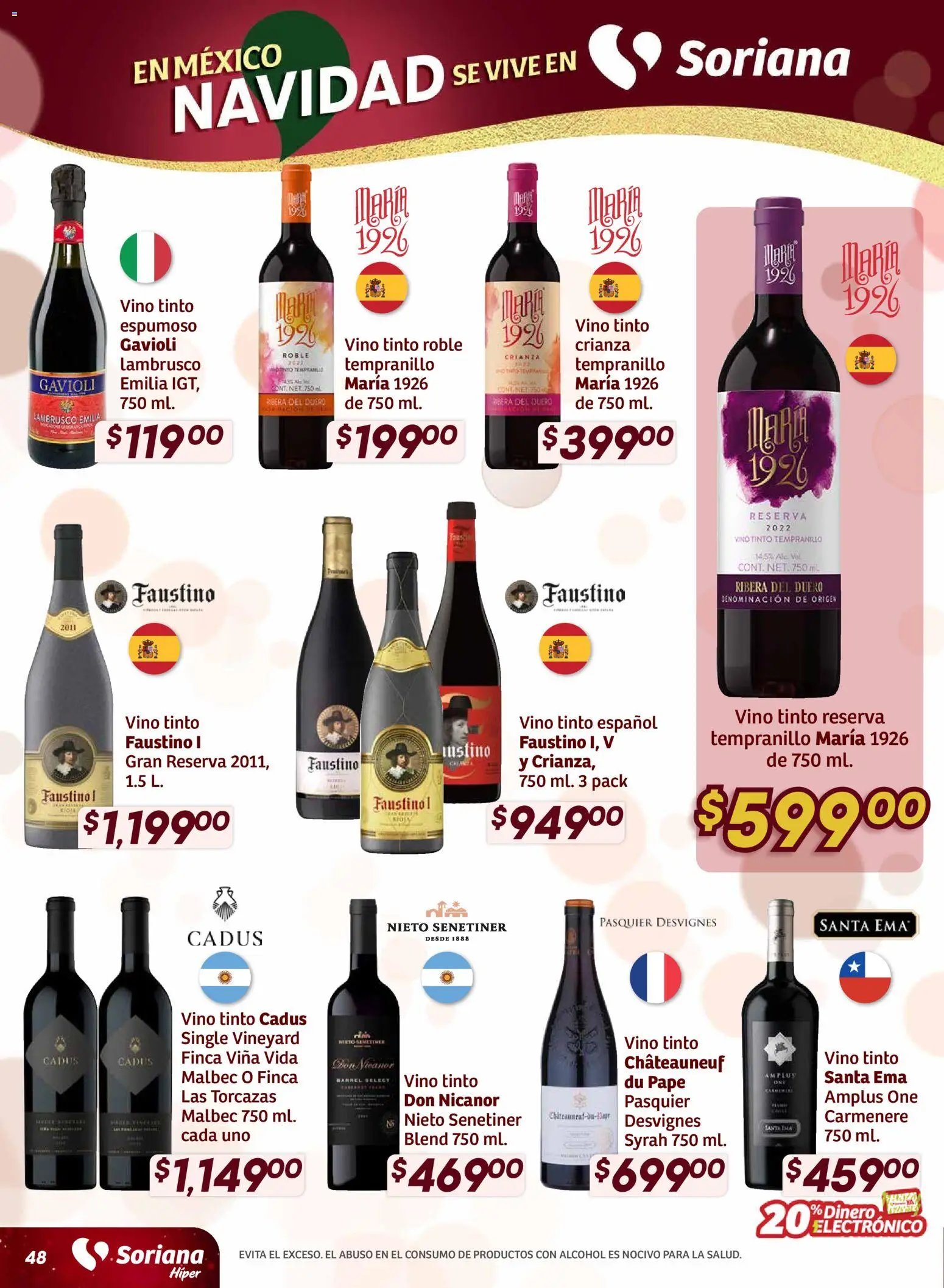 Nuevas ofertas de Soriana válidas en toda la República Mexicana desde el 27.11.2025. ¡Encuentra las mejores ofertas en Soriana - Preciazazaso Híper: Edo Mex, Gro, Hgo, Mor, Pue, Qto, Tlax, Ver! | Página: 47 | Productos: Vino