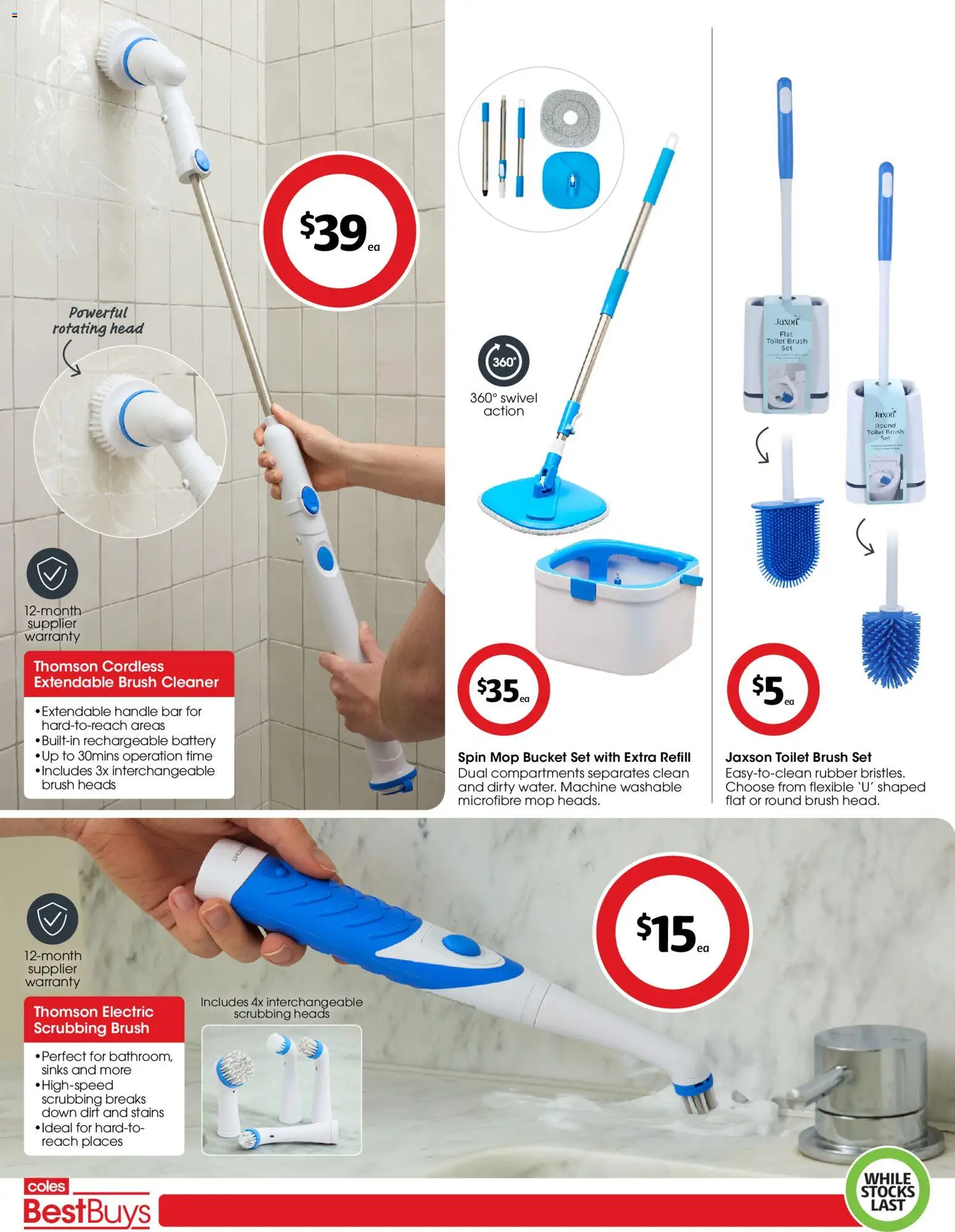Coles catalogue - valid from 30.01.2026 | Page: 2 | Products: Bucket, Toilet, Mop, Brush