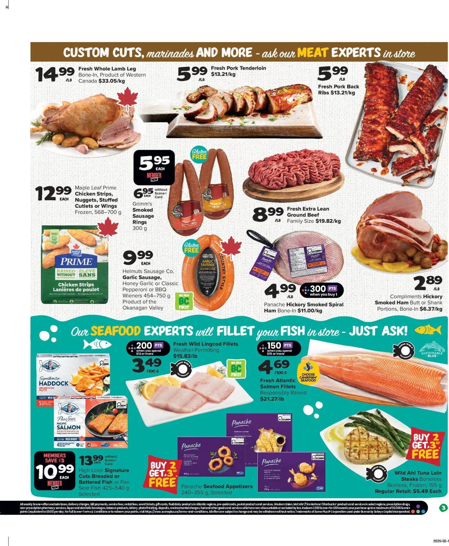 Thrifty Foods flyer valid from 26.03.2026 | Page: 4 | Products: Fish, Beef, Chicken, Pork