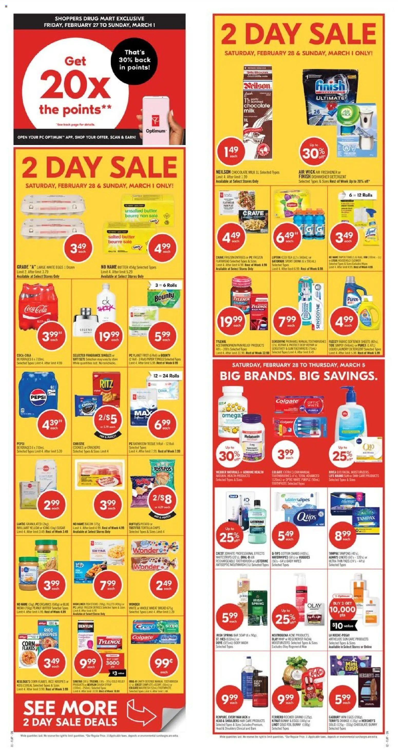 Shoppers flyer valid from 27.02.2026 | Page: 1 | Products: Chips, Fragrance, Soap, Butter