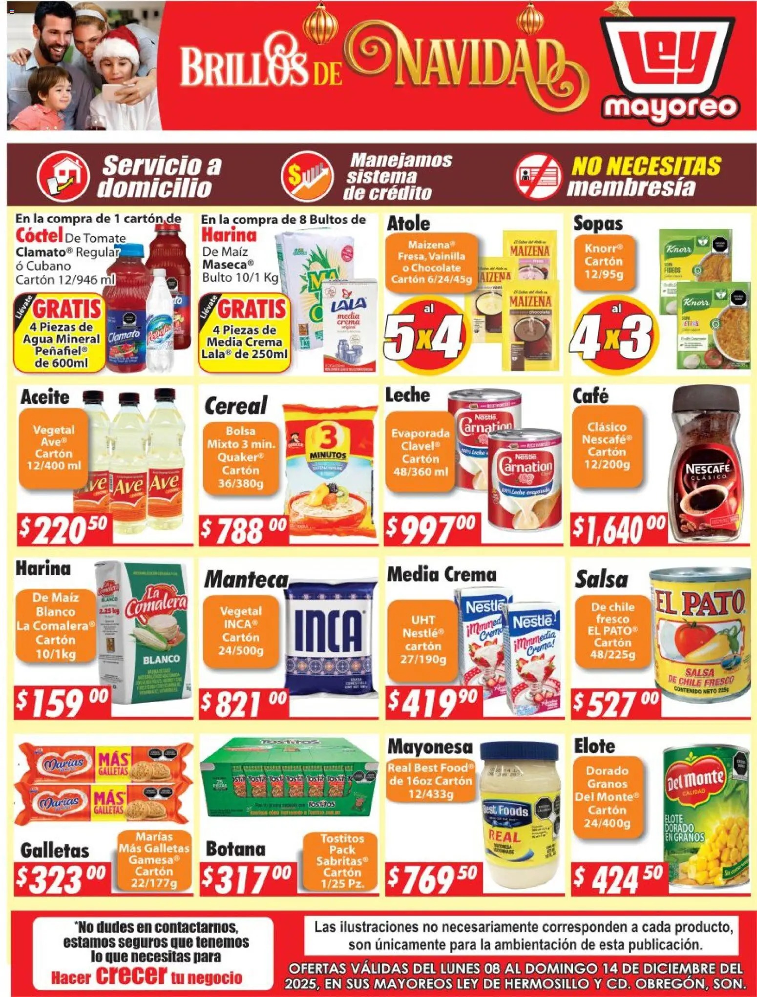 Nuevas ofertas de Casa Ley válidas en toda la República Mexicana desde el 08.12.2025. ¡Encuentra las mejores ofertas en Casa Ley folleto Hermosillo! | Página: 1 | Productos: Crema, Tomate, Agua, Café