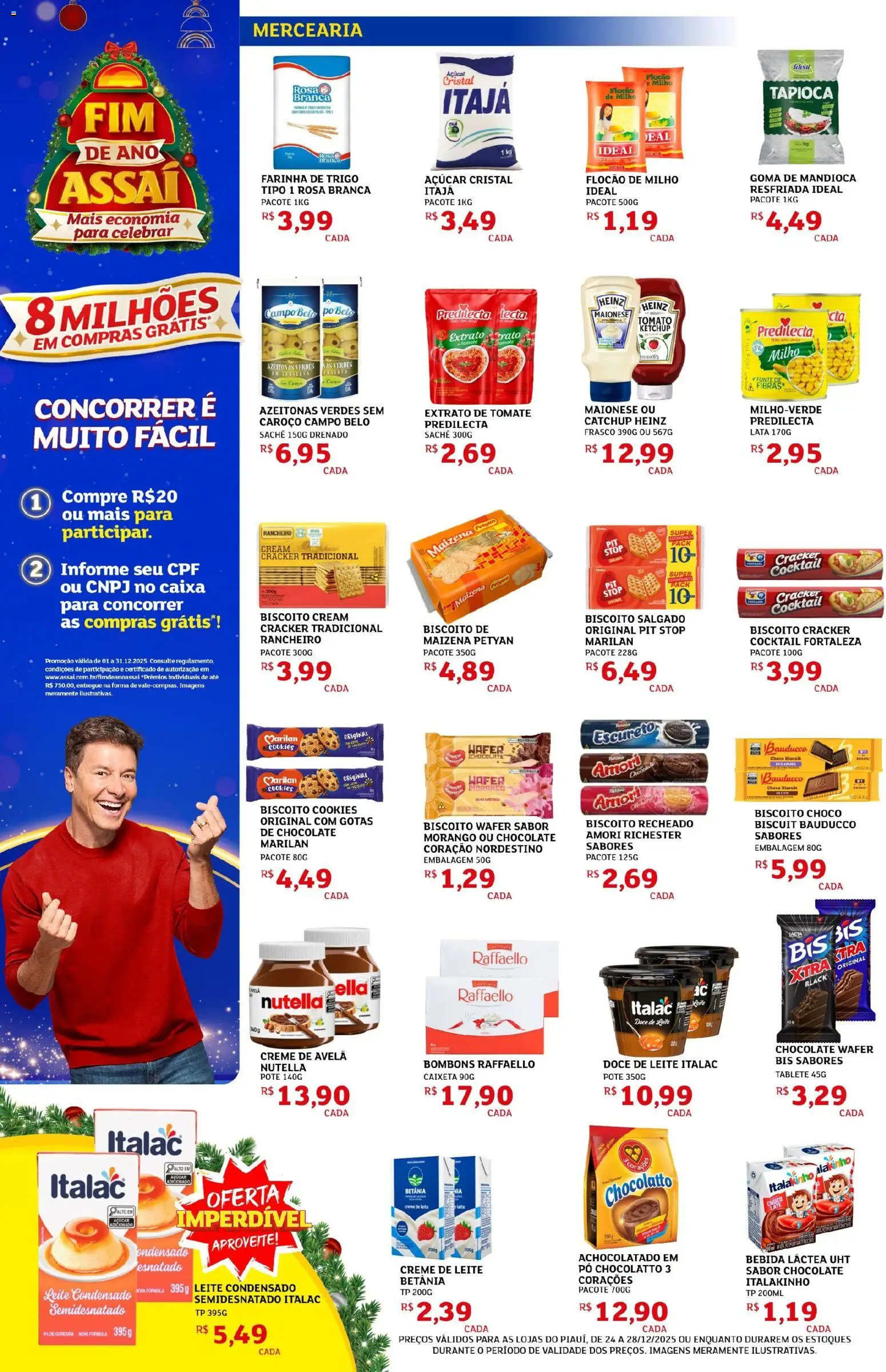 Assaí Atacadista Folheto - válido de 24.12.2025 | Página: 2 | Produtos: Achocolatado, Tapioca, Doce de leite, Avelã