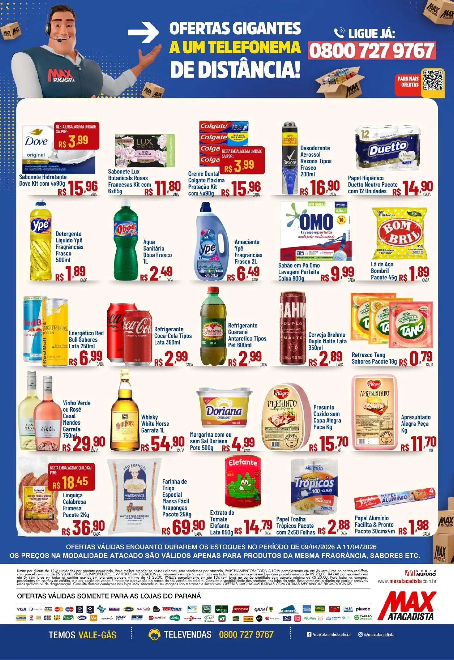 Max Atacadista Folheto - válido de 09.04.2026 | Página: 2 | Produtos: Guaraná, Rexona, Creme dental, Pão francês