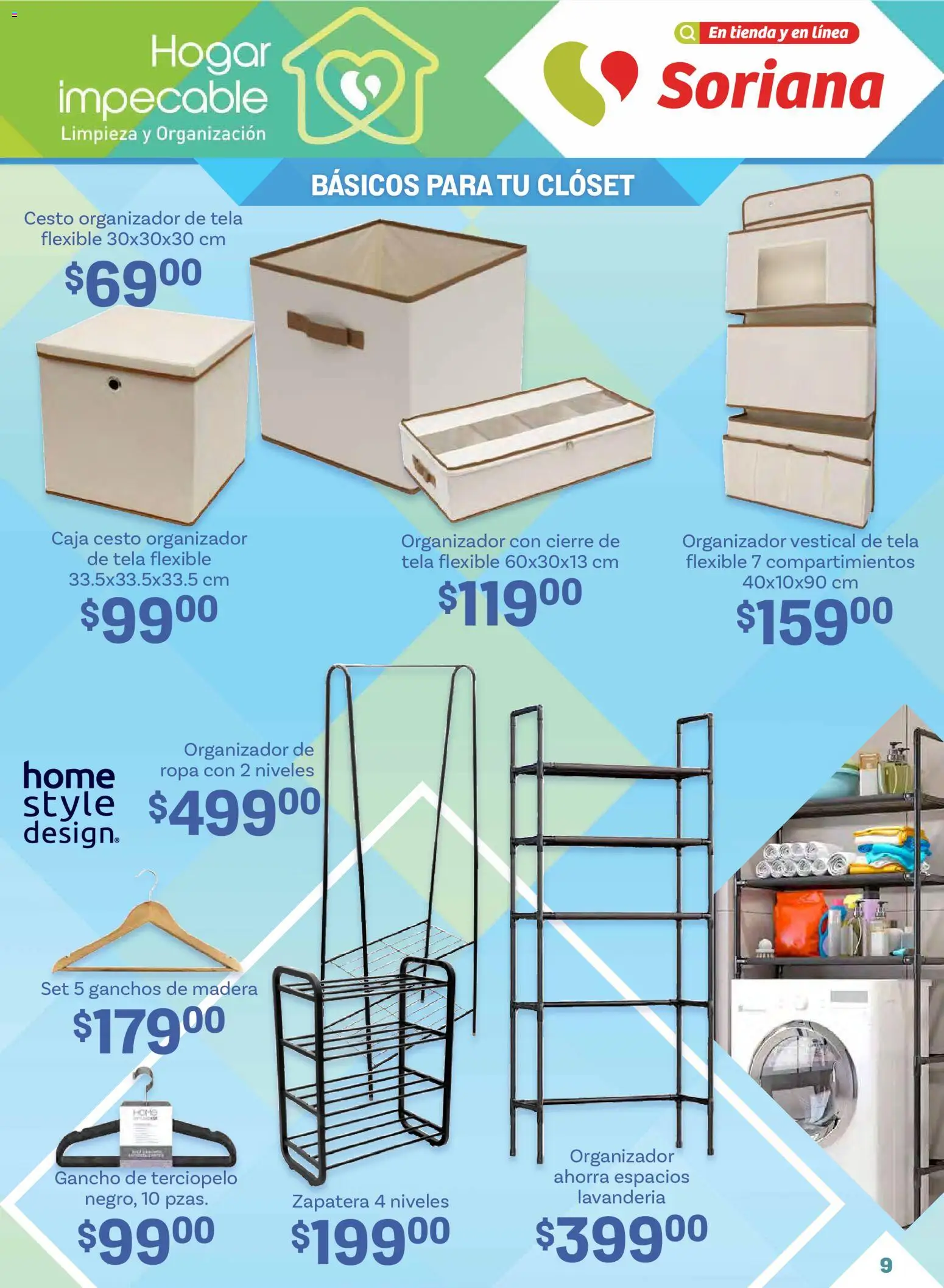 Nuevas ofertas de Soriana válidas en toda la República Mexicana desde el 15.01.2026. ¡Encuentra las mejores ofertas en Soriana folleto! | Página: 9 | Productos: Organizador, Flexible, Ropa, Caja
