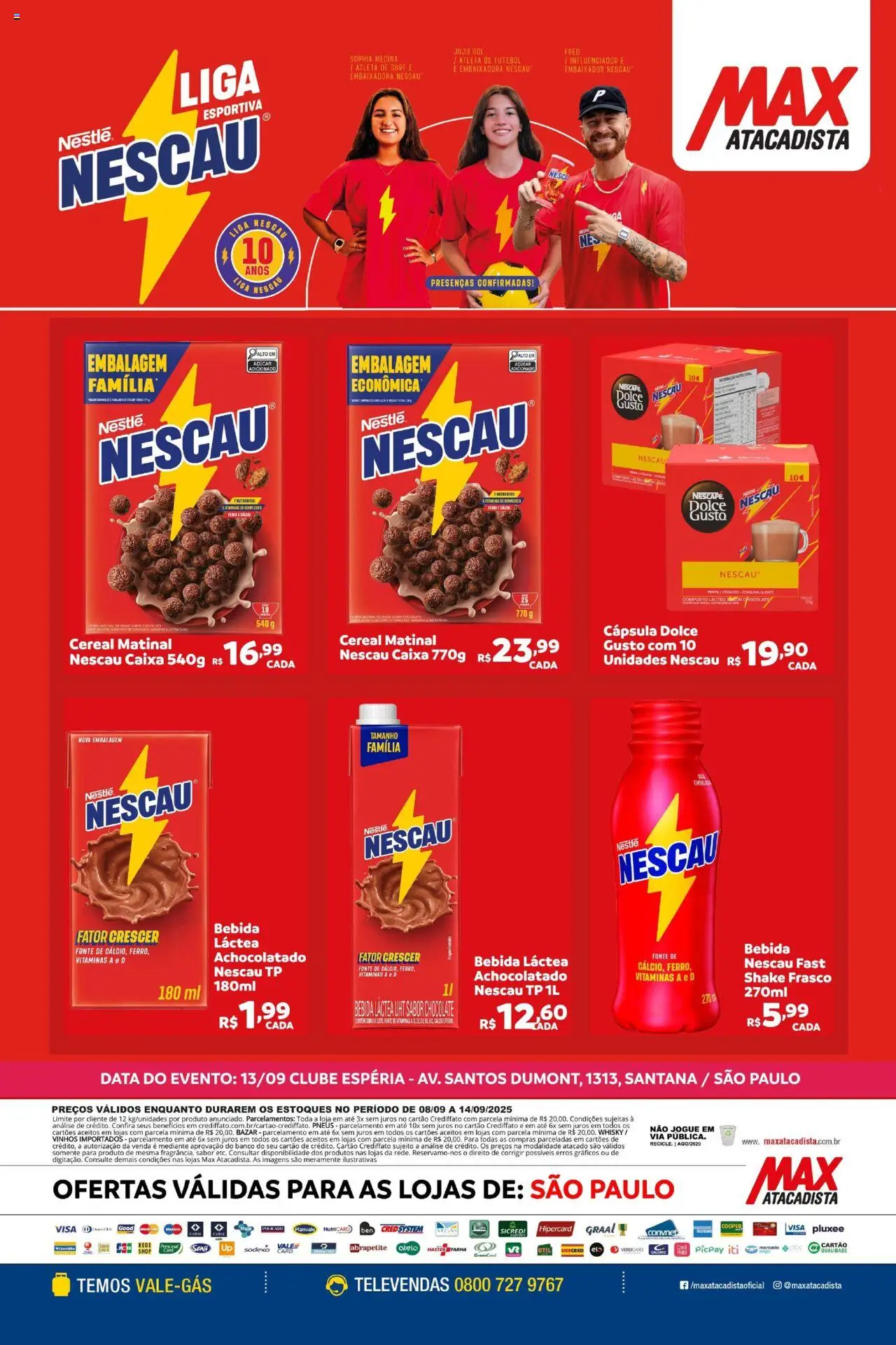 Max Atacadista Folheto - válido de 08.09.2025 | Página: 2 | Produtos: Banco, Nescau, Caixa, Açúcar