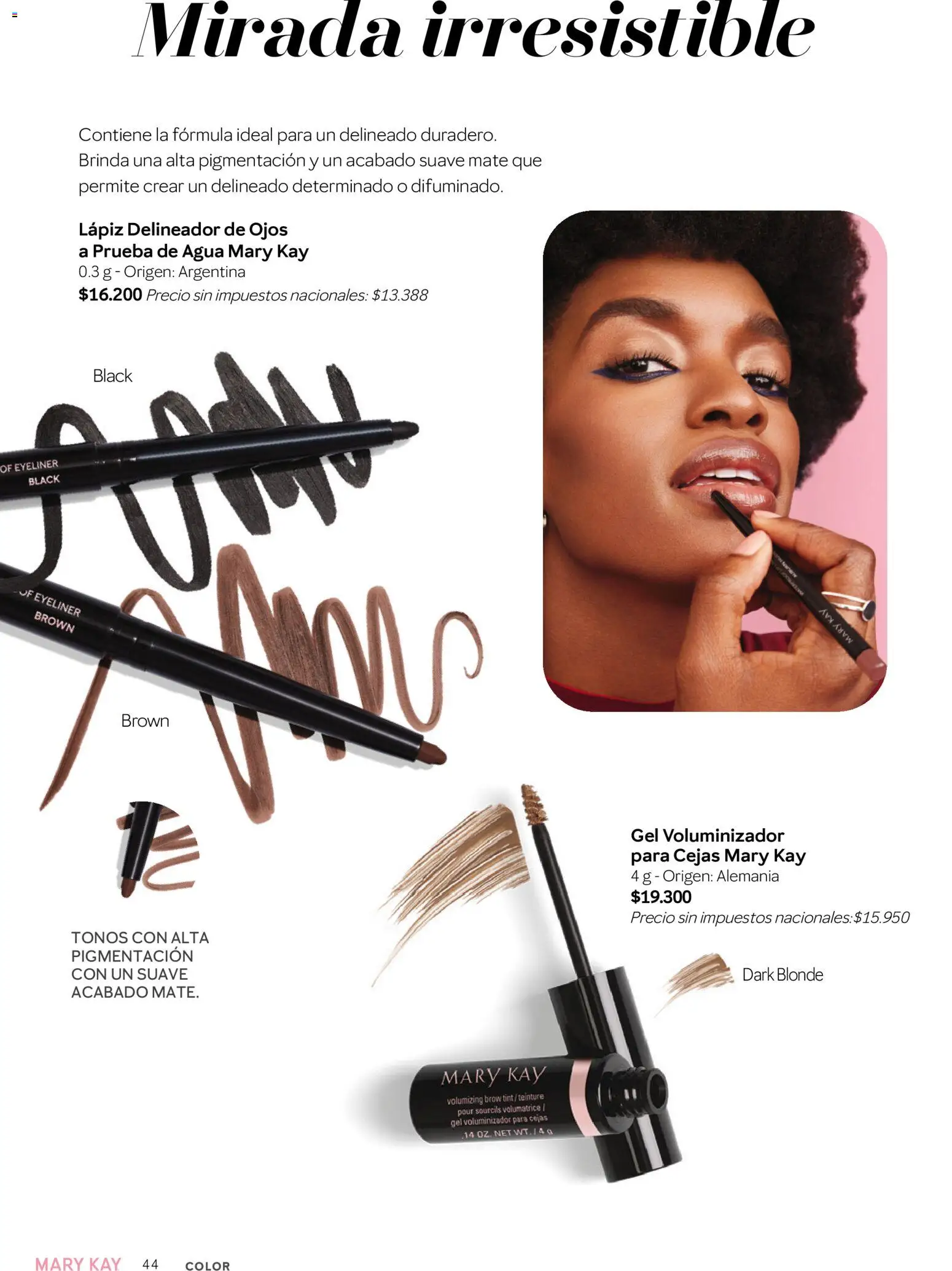 Mary Kay - Look Digital Otoño 2026 │ válido desde el 01.04.2026 | Página: 44 | Productos: Mate, Delineador de ojos, Delineador, Agua