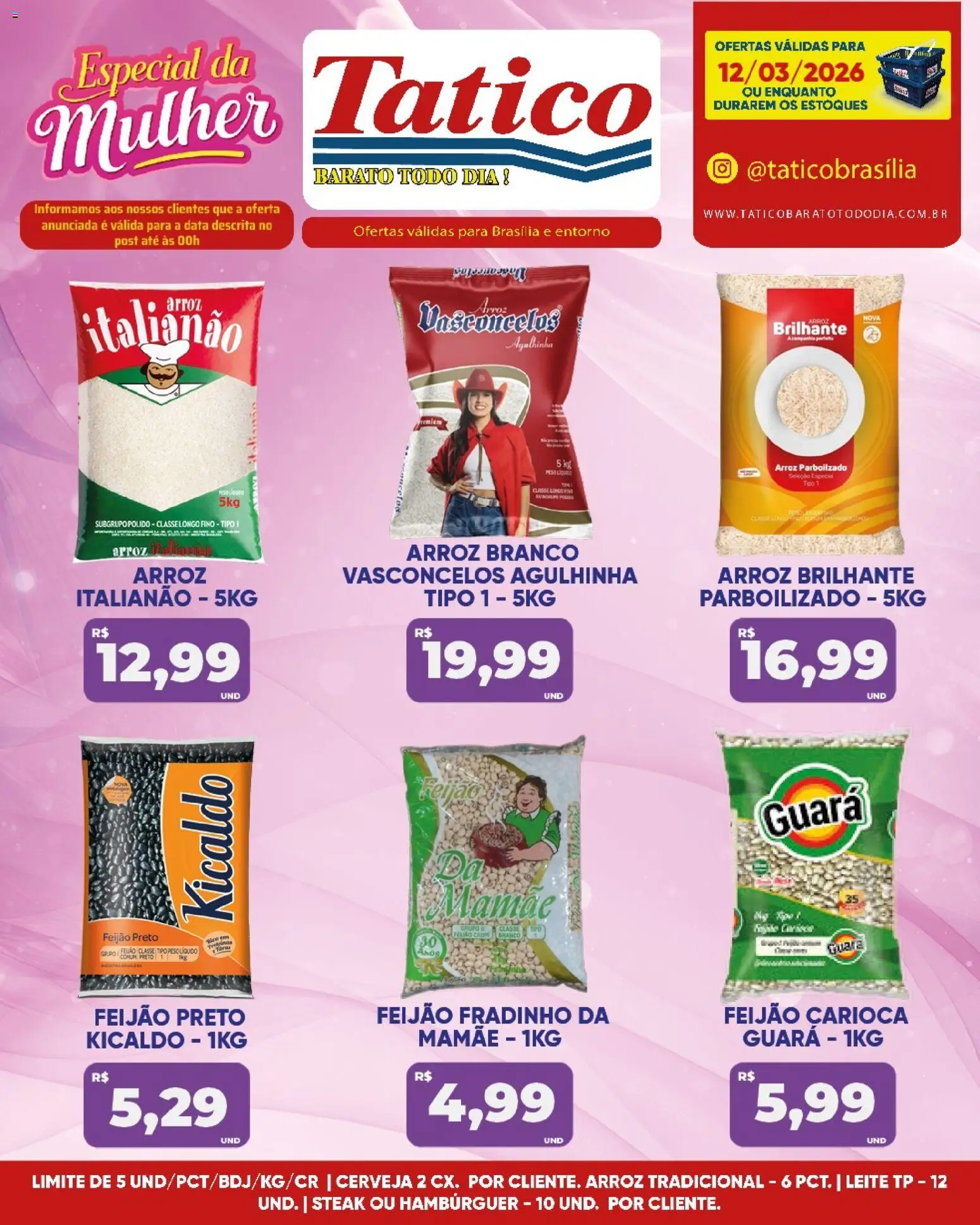 Tatico Folheto - válido de 12.03.2026 | Página: 1 | Produtos: Feijão, Leite, Cerveja, Arroz