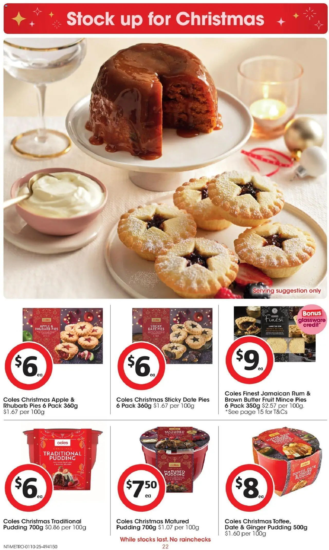 Coles catalogue - valid from 01.10.2025 | Page: 22 | Products: Coffee, Glassware, Date, Pies