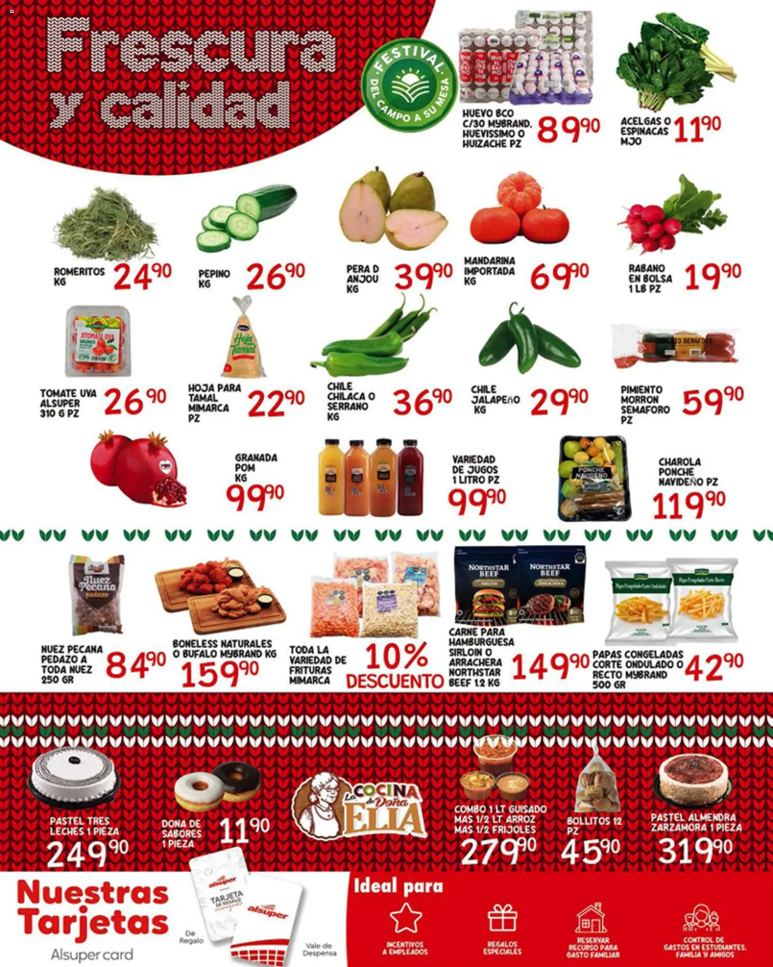 Nuevas ofertas de Alsuper válidas en toda la República Mexicana desde el 23.12.2025. ¡Encuentra las mejores ofertas en Alsuper folleto Durango! | Página: 6 | Productos: Pera, Bolsa, Huevo, Pimiento