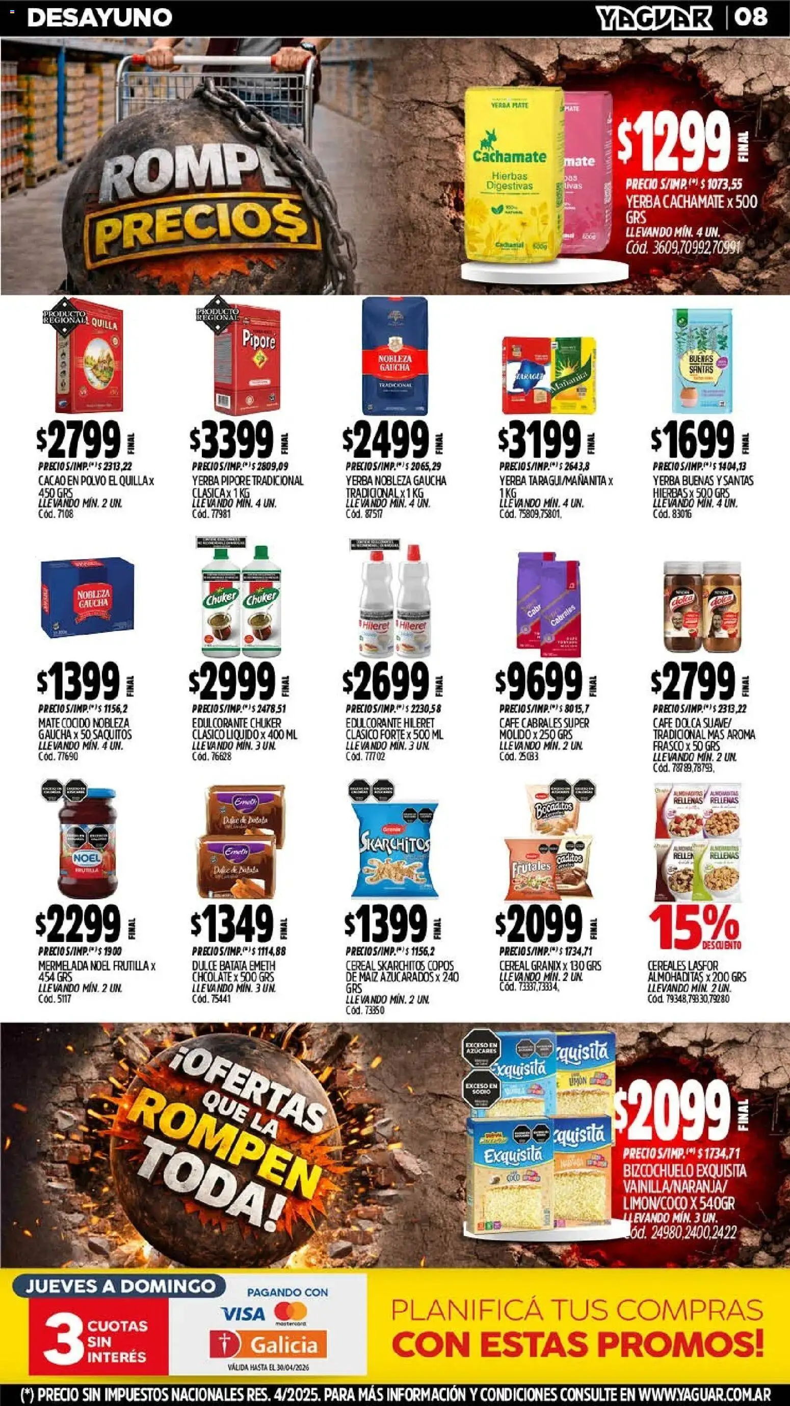 Yaguar - Oferta Semanal Santa Fé │ válido desde el 20.04.2026 | Página: 8 | Productos: Copos, Yerba, Maiz, Mate cocido