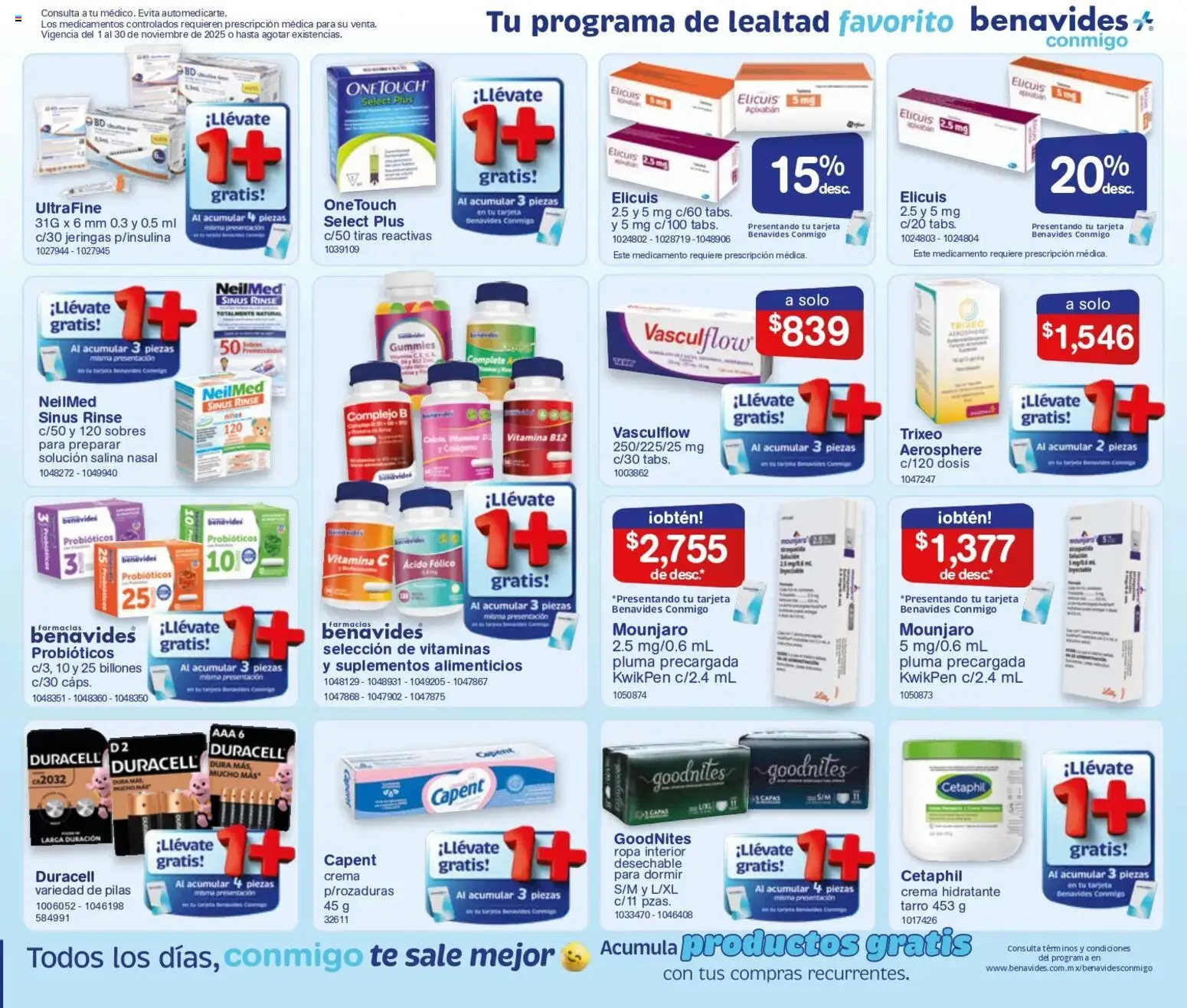Nuevas ofertas de Farmacia Benavides válidas en toda la República Mexicana desde el 01.11.2025. ¡Encuentra las mejores ofertas en Farmacia Benavides catálogo! | Página: 15 | Productos: Crema, Vitaminas, Ropa, Ropa interior
