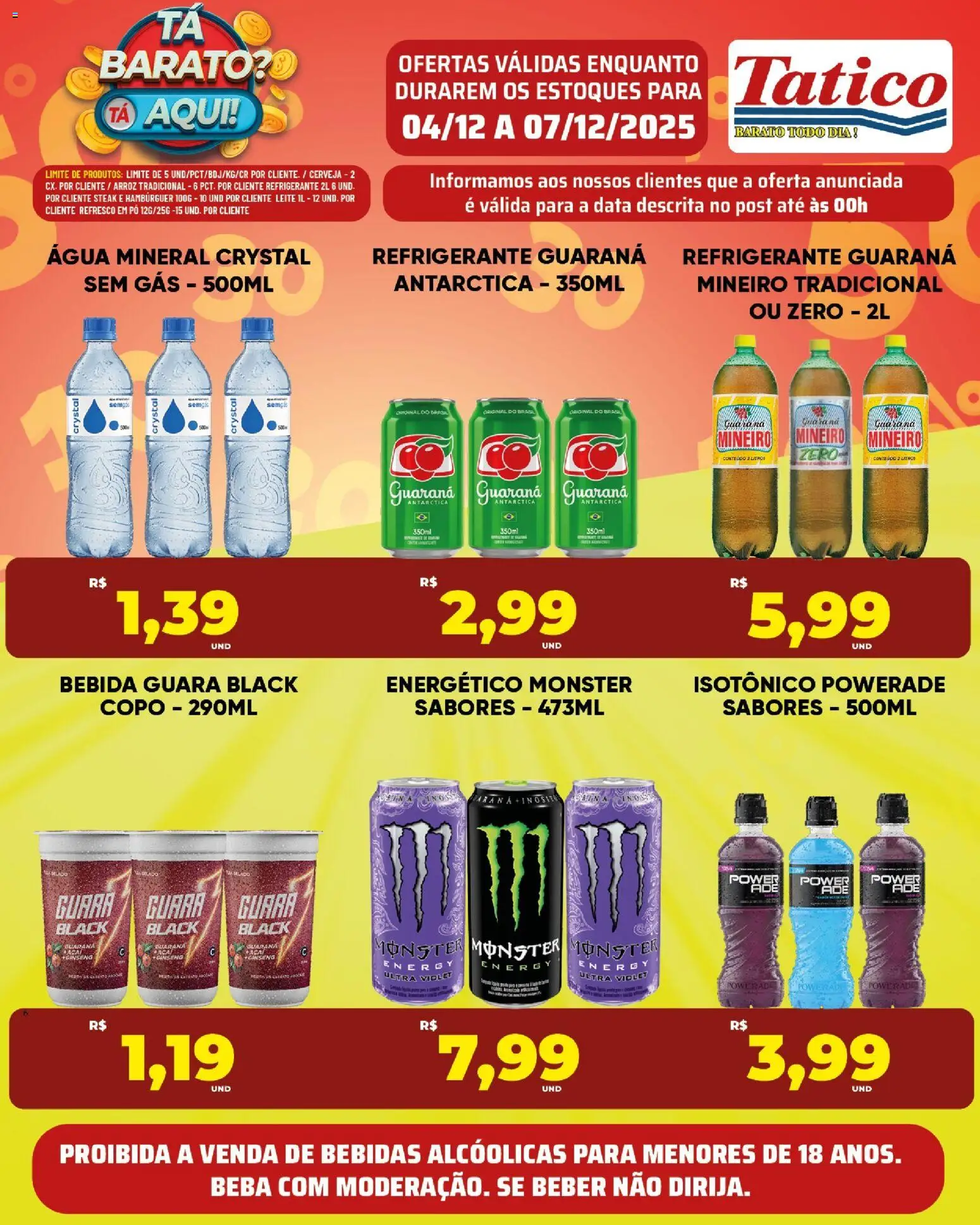 Tatico Folheto - válido de 05.12.2025 | Página: 19 | Produtos: Energético, Arroz, Refrigerante, Isotônico