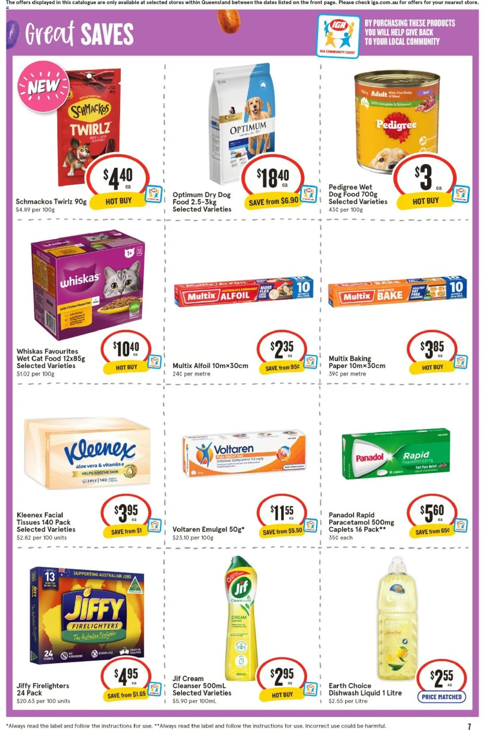 IGA catalogue - valid from 25.03.2026 | Page: 7 | Products: Chicken, Dog food, Vitamin, Pain relief
