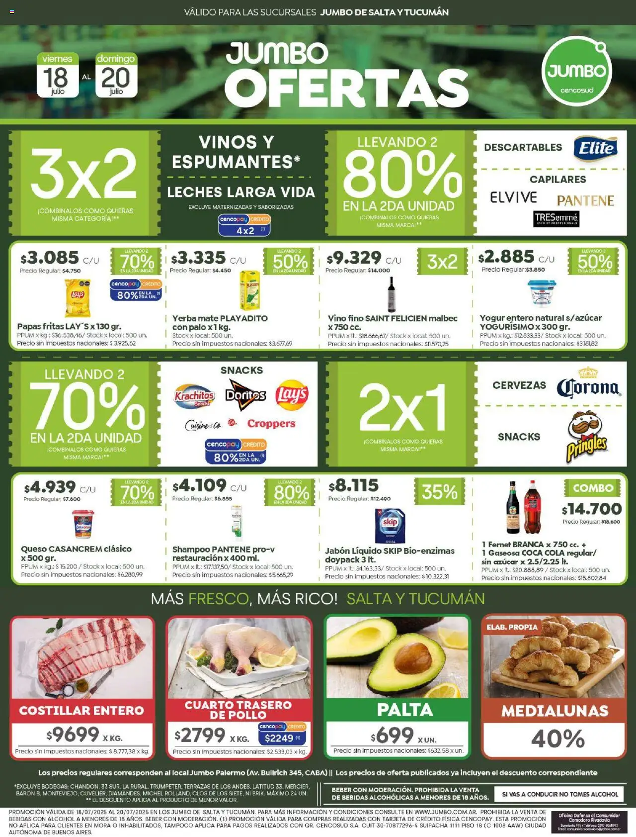 Jumbo ofertas - alta y Tucumán │ válido desde el 18.07.2025 | Página: 1 | Productos: Azucar, Shampoo, Gaseosa, Papas fritas