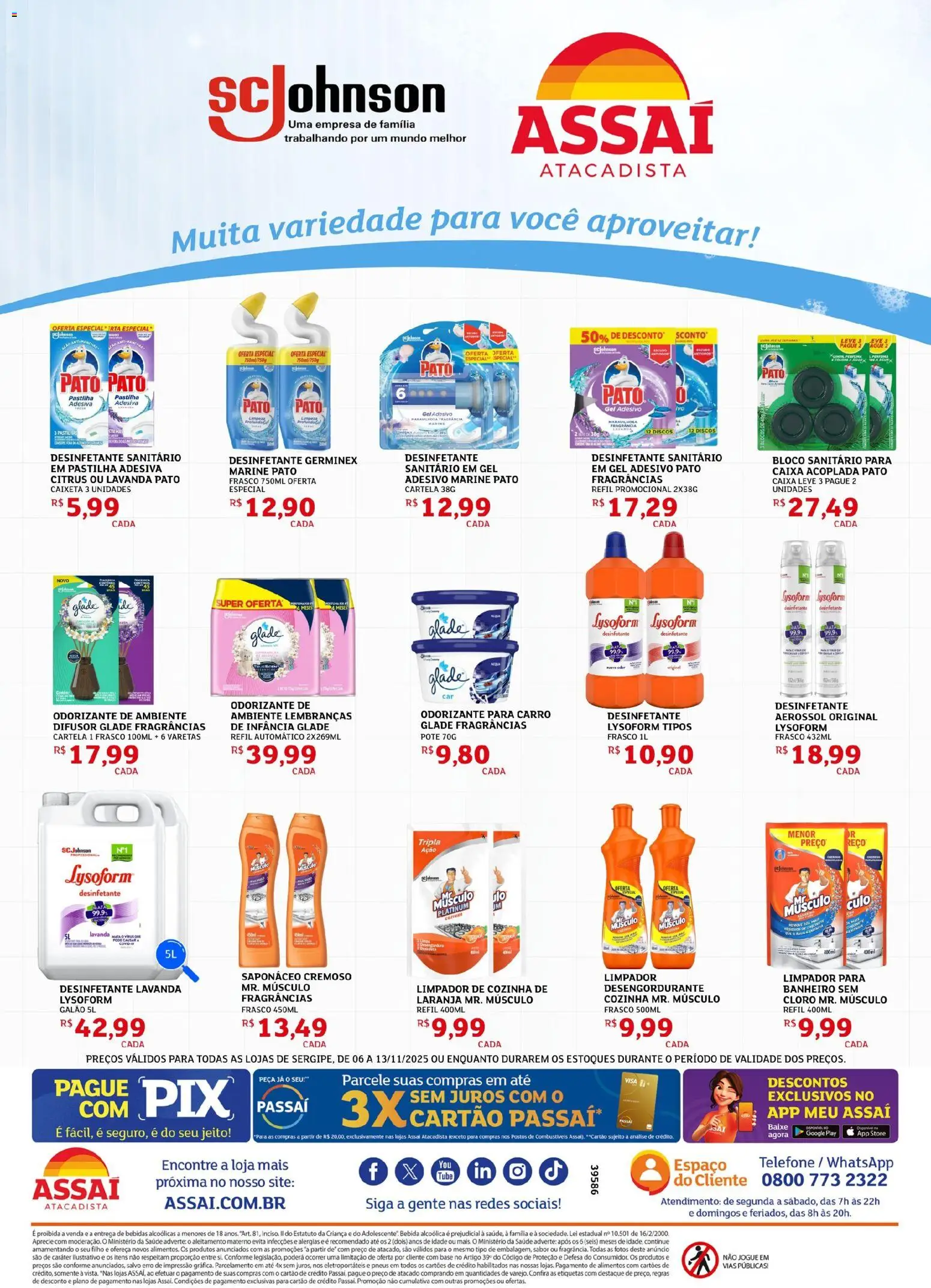 Assaí Atacadista Folheto - válido de 06.11.2025 | Página: 2 | Produtos: Difusor, Fragrância, Cloro, Telefone