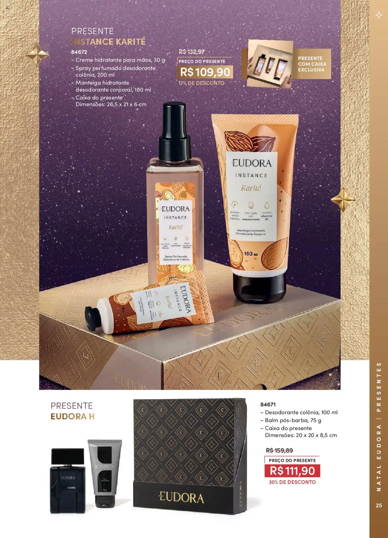 Eudora Folheto - válido de 07.10.2025 | Página: 25 | Produtos: Desodorante, Caixa, Manteiga, Creme