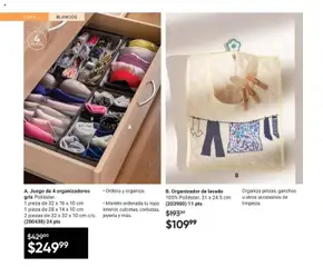 Vista previa de A. Juego de 4 organizadores gris Poliéster., 1 pieza de 32 x 16 x 10 cm, 1 pieza de 28 x 14 x 10 cm, 2 piezas de 32 x 32 x 10 cm c/u, nuevo folleto de la tienda, válido en México a partir del 10.01.2026 | Página: 82
