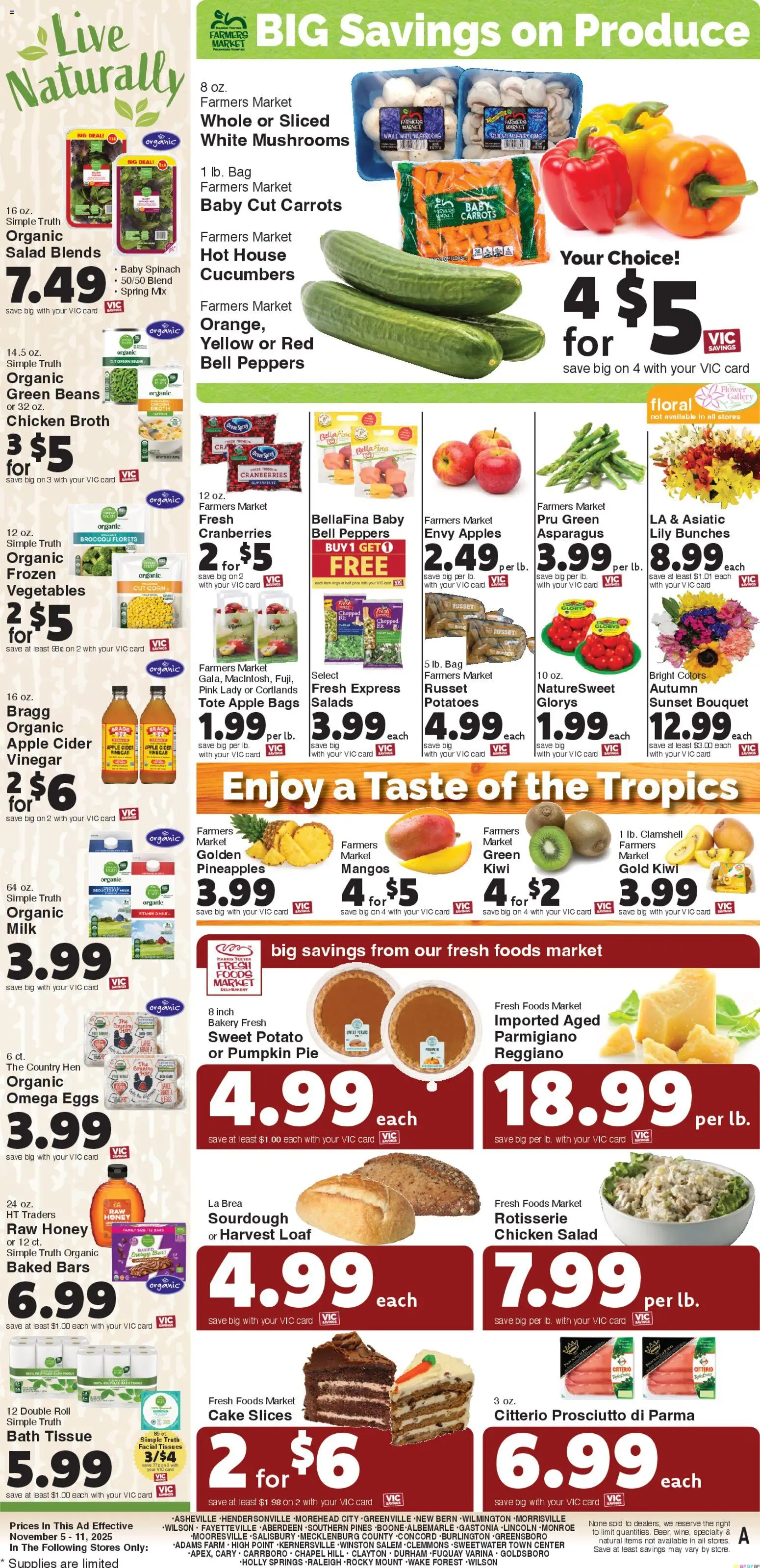 Harris Teeter Weekly Ad - NC - valid from 05.11.2025 | Page: 10 | Products: Bakery, Vinegar, Asparagus, Spinach