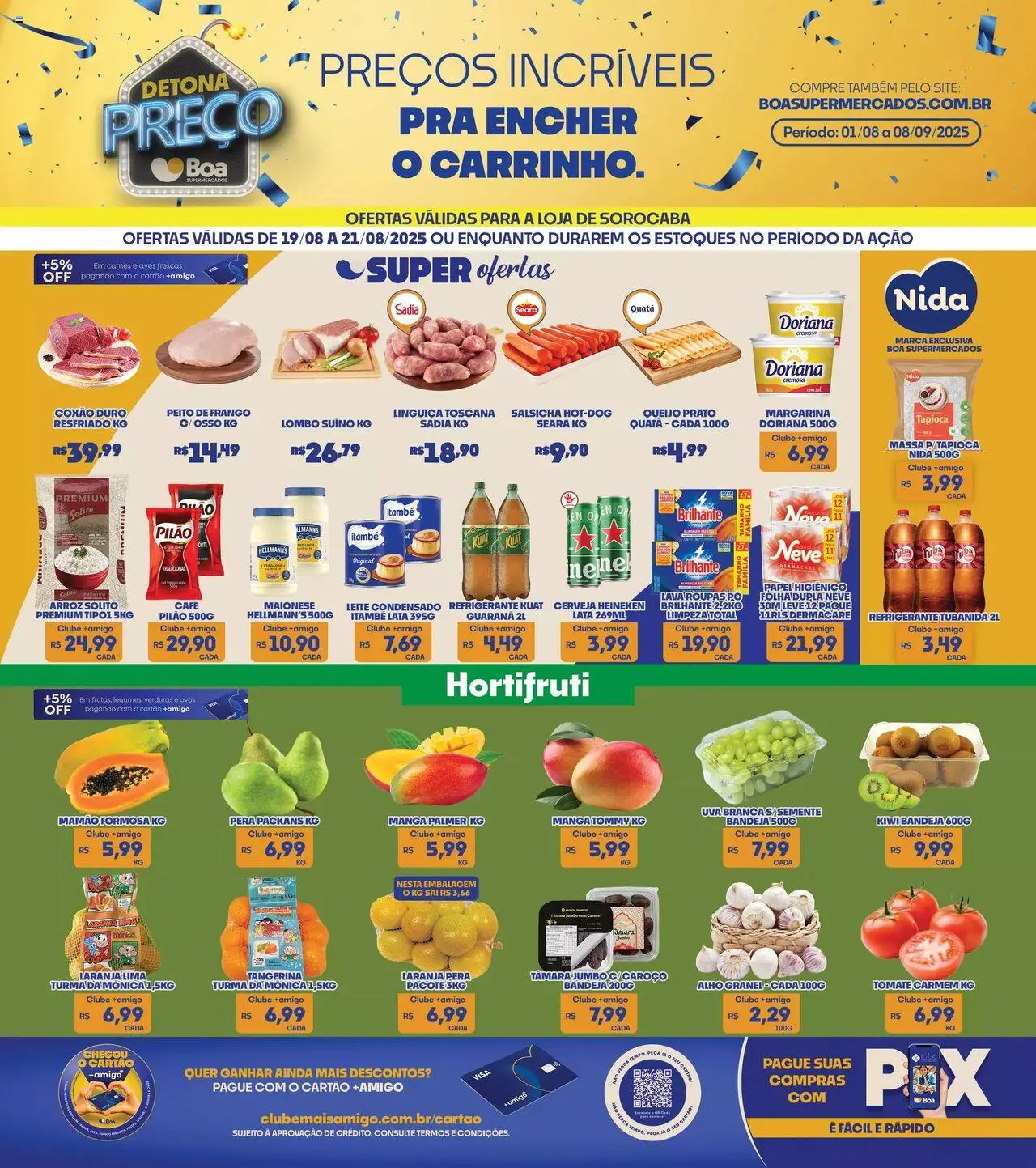 Boa Supermercados Folheto - válido de 19.08.2025 | Página: 1 | Produtos: Pera, Doriana, Arroz solito premium, Margarina