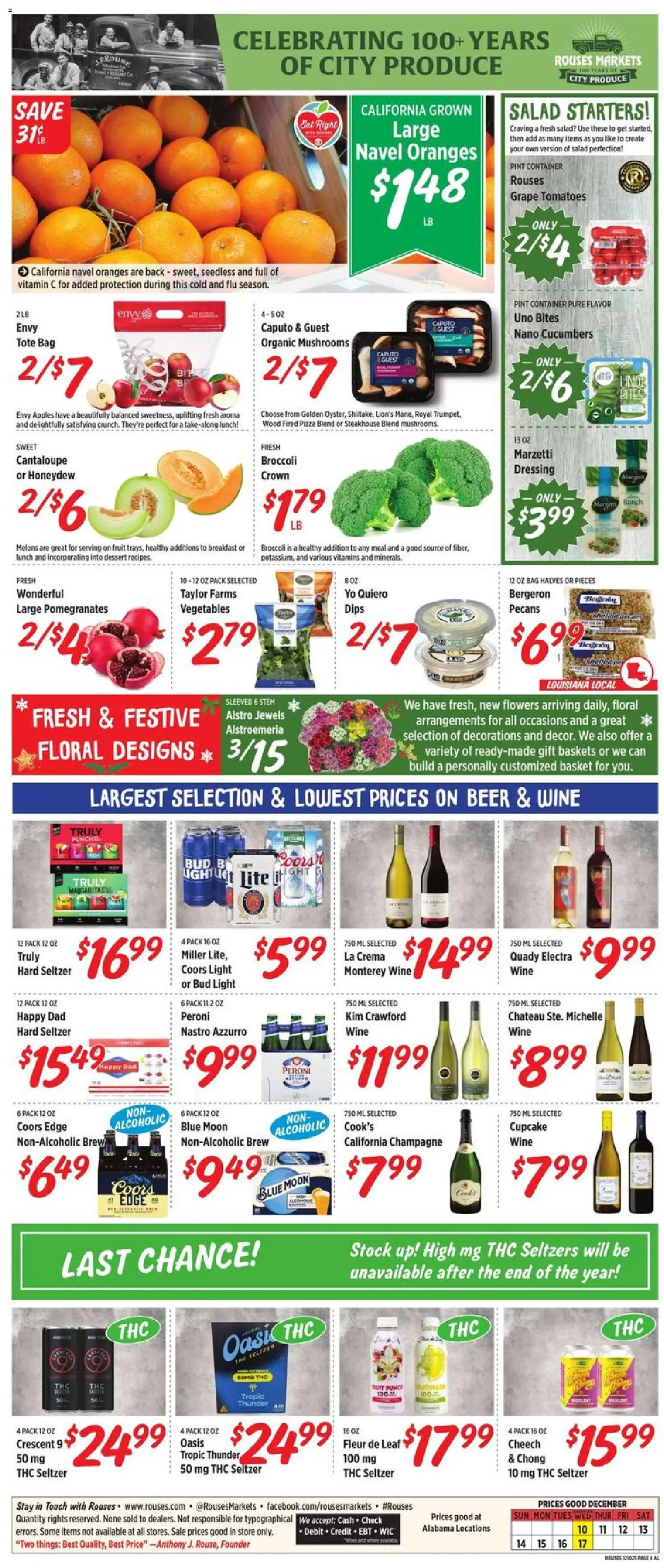 Rouses Weekly Ad - AL - valid from 10.12.2025 | Page: 8 | Products: Basket, Cheese, Tomatoes, Cupcake
