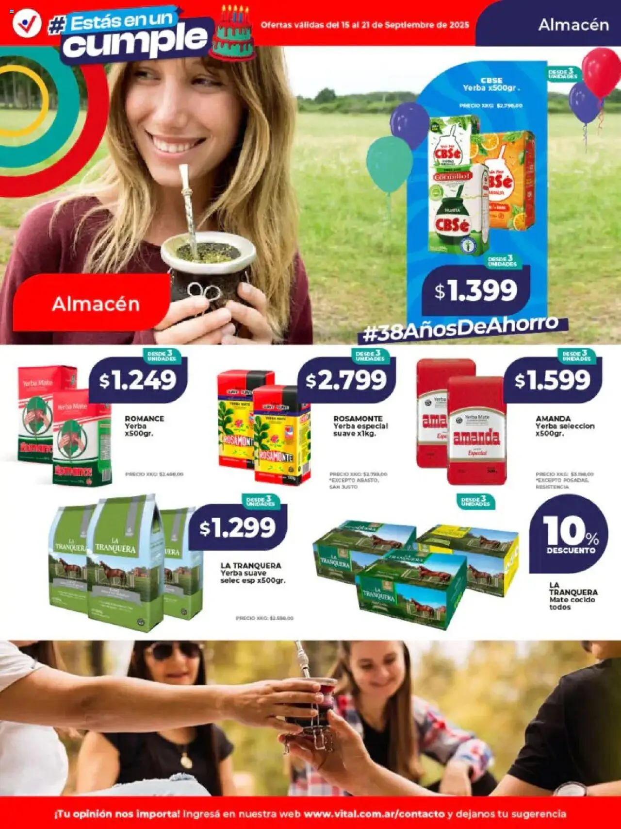 Vital - Ofertas - Abasto │ válido desde el 15.09.2025 | Página: 15 | Productos: Mate, Yerba, Mate cocido