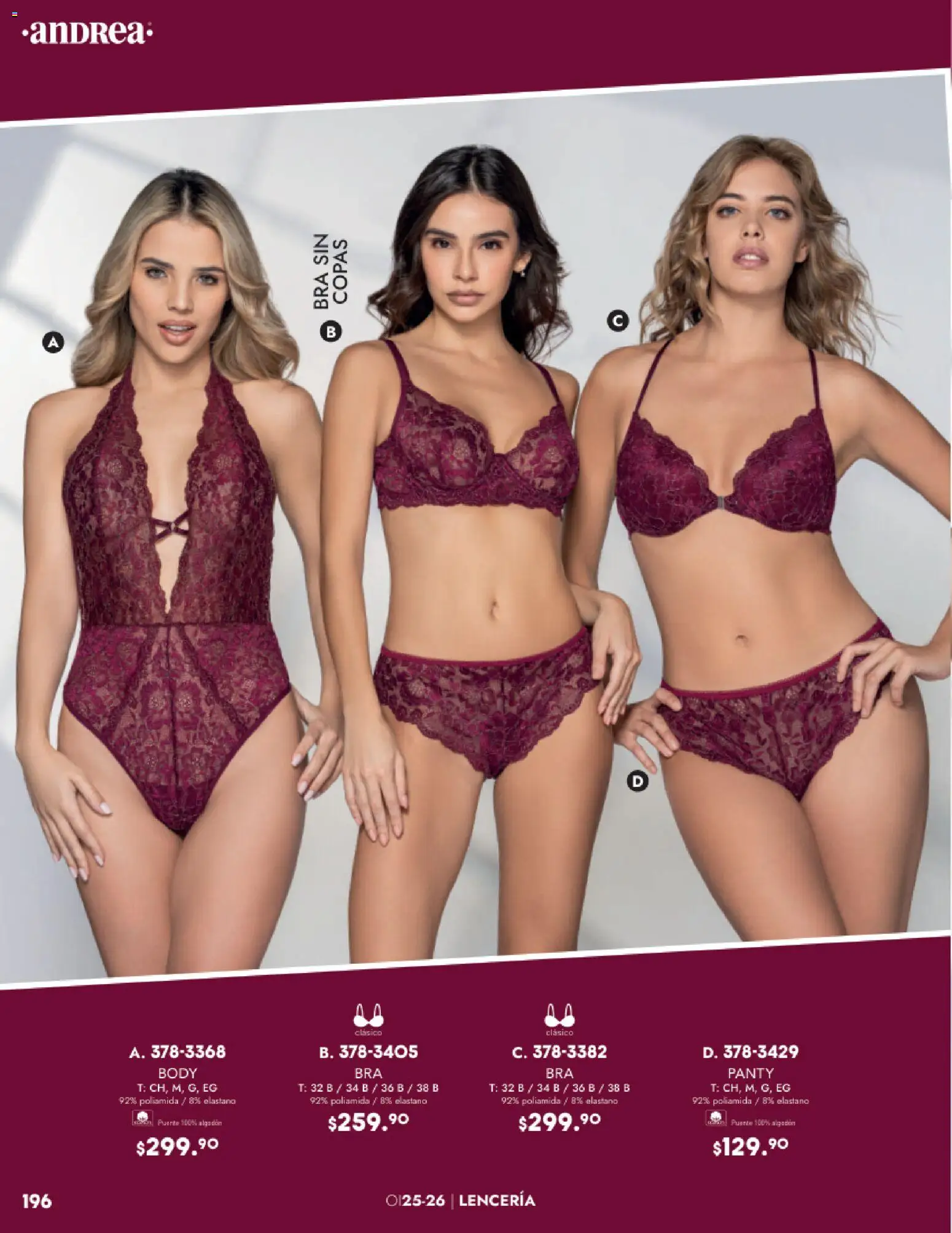 Nuevas ofertas de Andrea válidas en toda la República Mexicana desde el 26.11.2025. ¡Encuentra las mejores ofertas en Andrea catálogo Lancería, Vestir Interior otoño 2025! | Página: 32 | Productos: Body, Lenceria