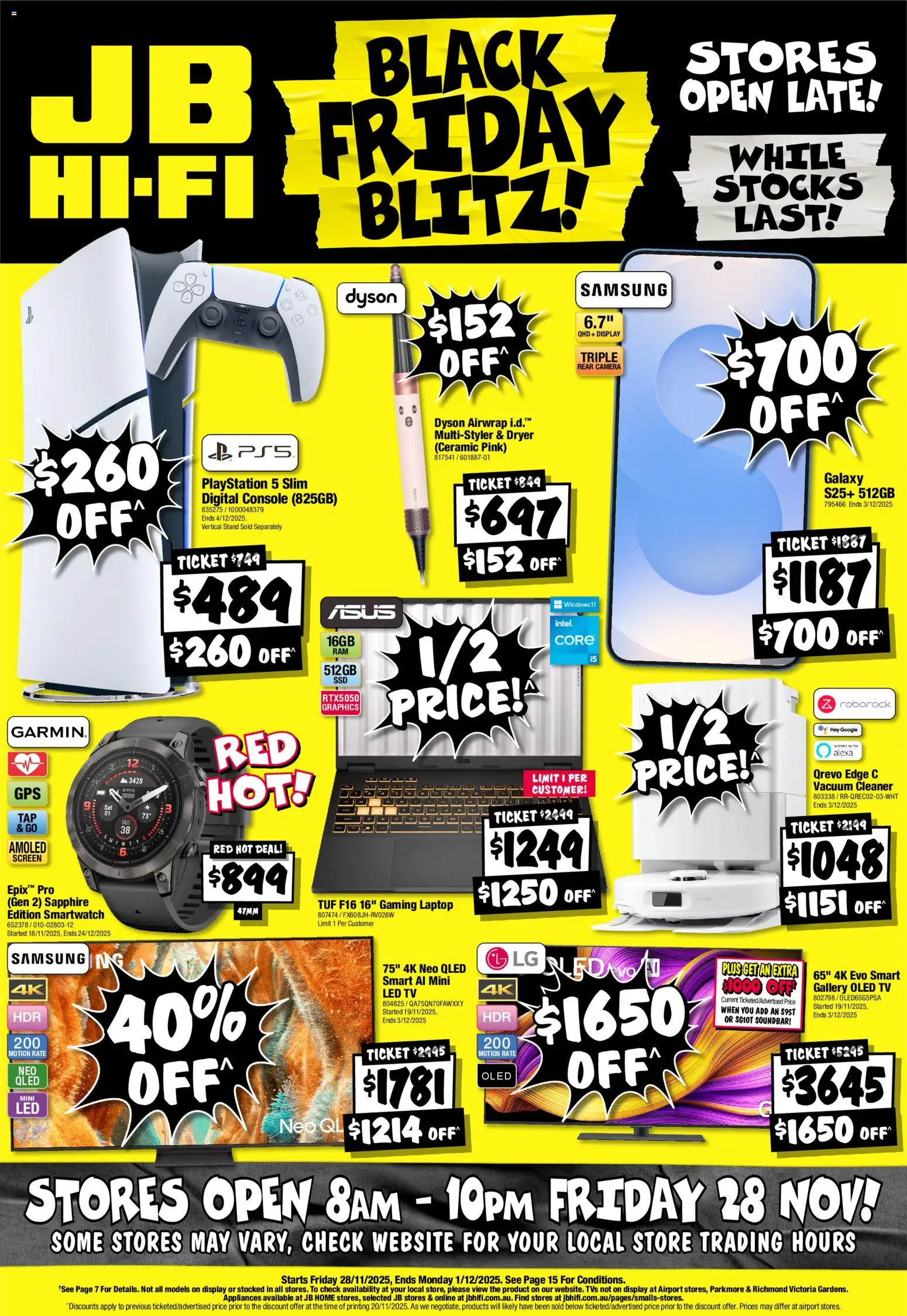 JB Hi-Fi catalogue - valid from 28.11.2025 | Page: 1 | Products: Cleaner, Camera, Playstation, Screen