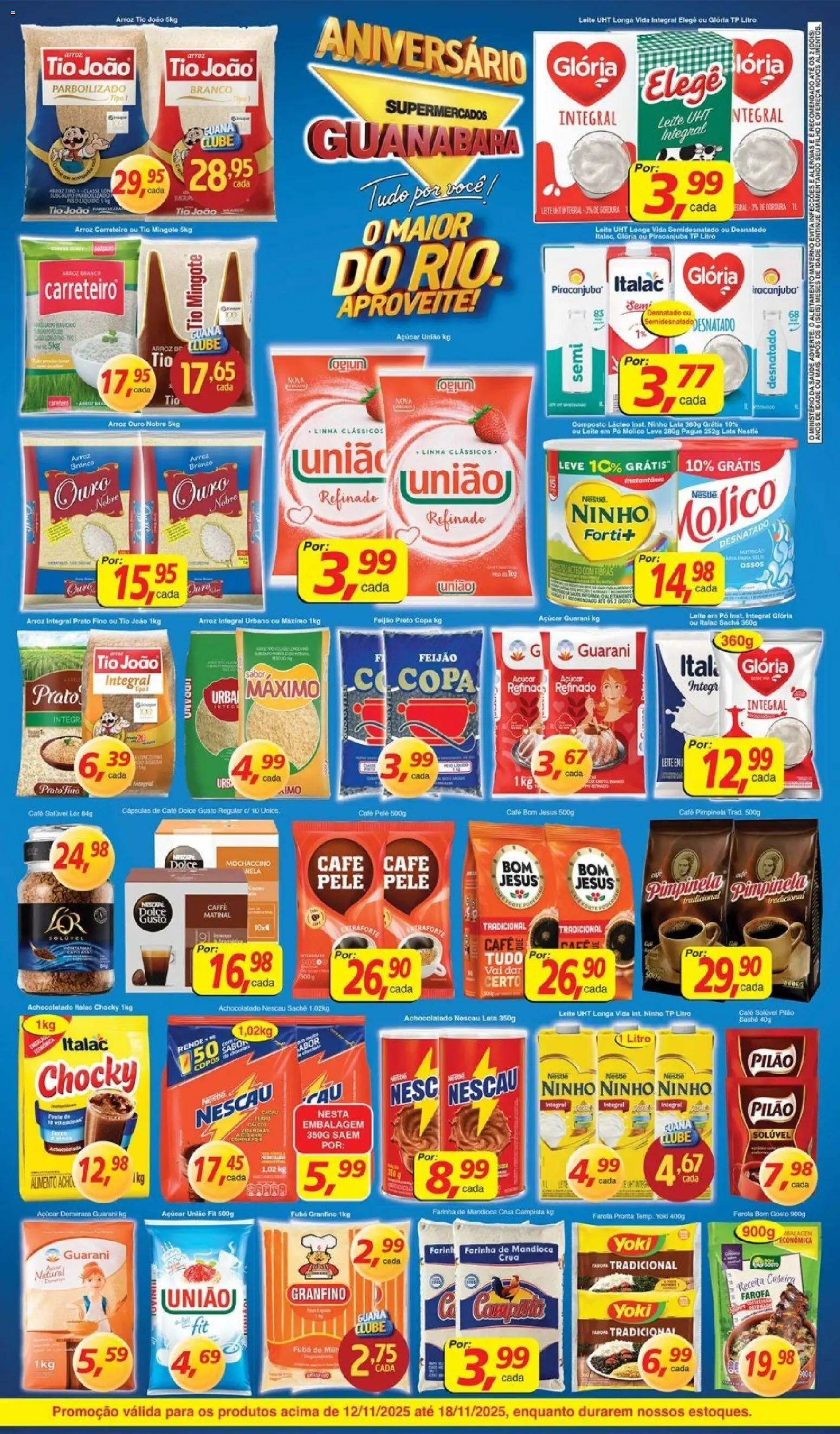 Supermercados Guanabara Folheto - válido de 12.11.2025 | Página: 2 | Produtos: Pó, Leite, Açúcar, Farofa