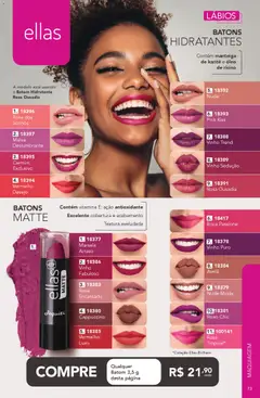 Jequiti - Revista 16/2025 - Pré-Visualização do folheto da loja Jequiti, válido de 11.11.2025 | Página: 73 | Produtos: Maquiagem, Batom, Vinho, Avelã