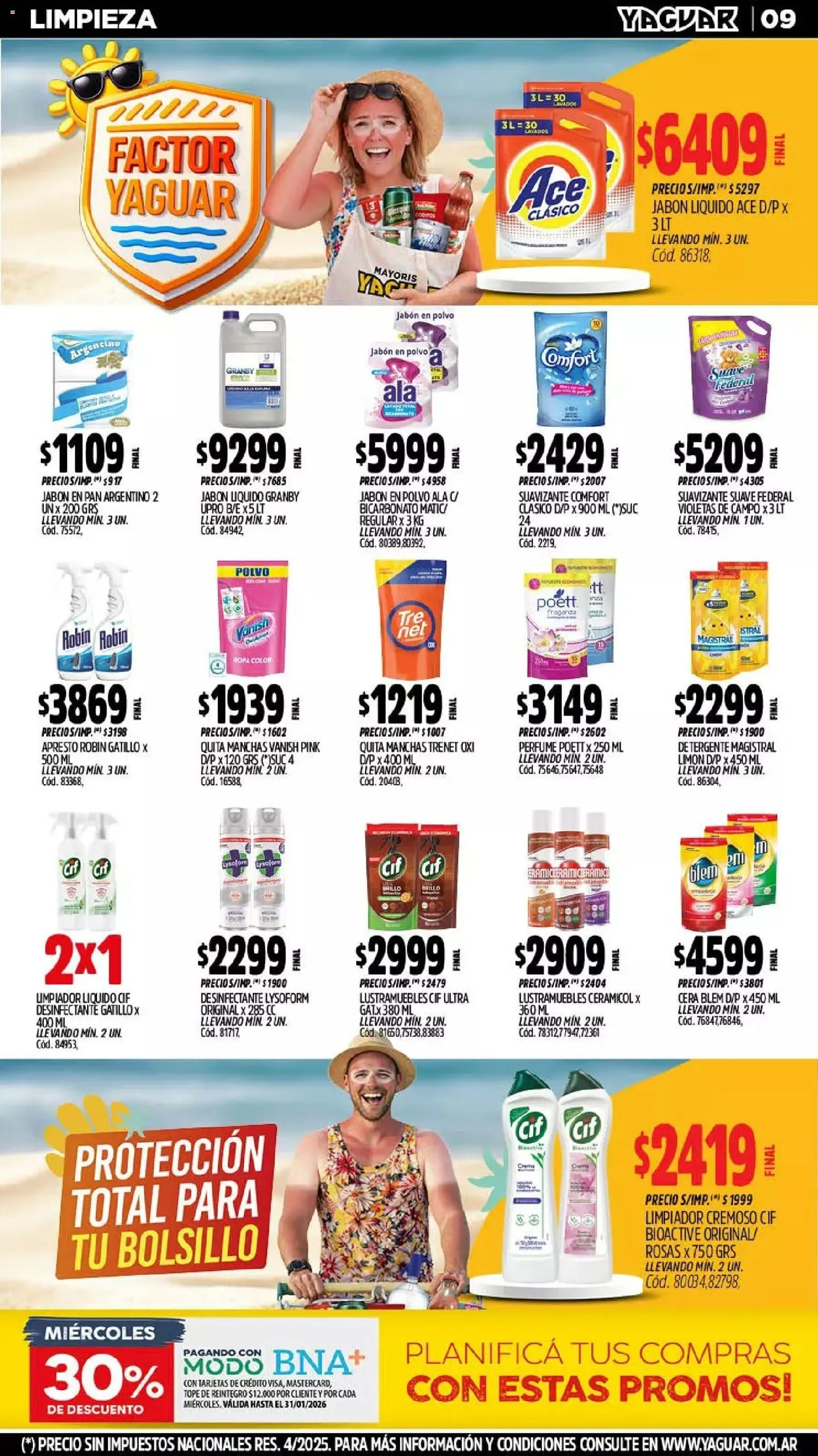Yaguar - Oferta Semanal San Juan │ válido desde el 26.01.2026 | Página: 9 | Productos: Jabón líquido, Jabón, Jabón en polvo, Cera