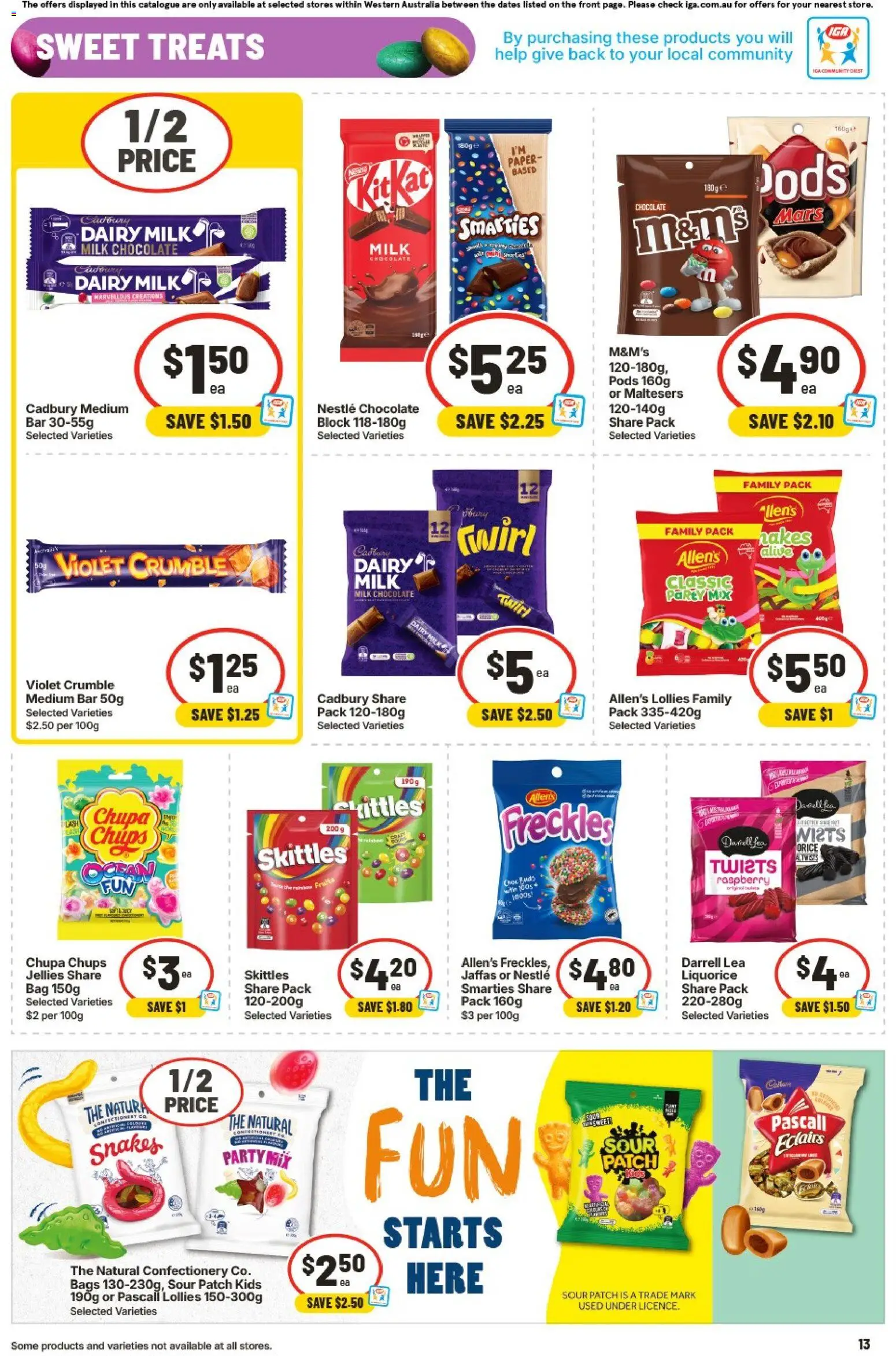 IGA catalogue - valid from 01.04.2026 | Page: 13 | Products: Milk, Chocolate, Lollies, Raspberry
