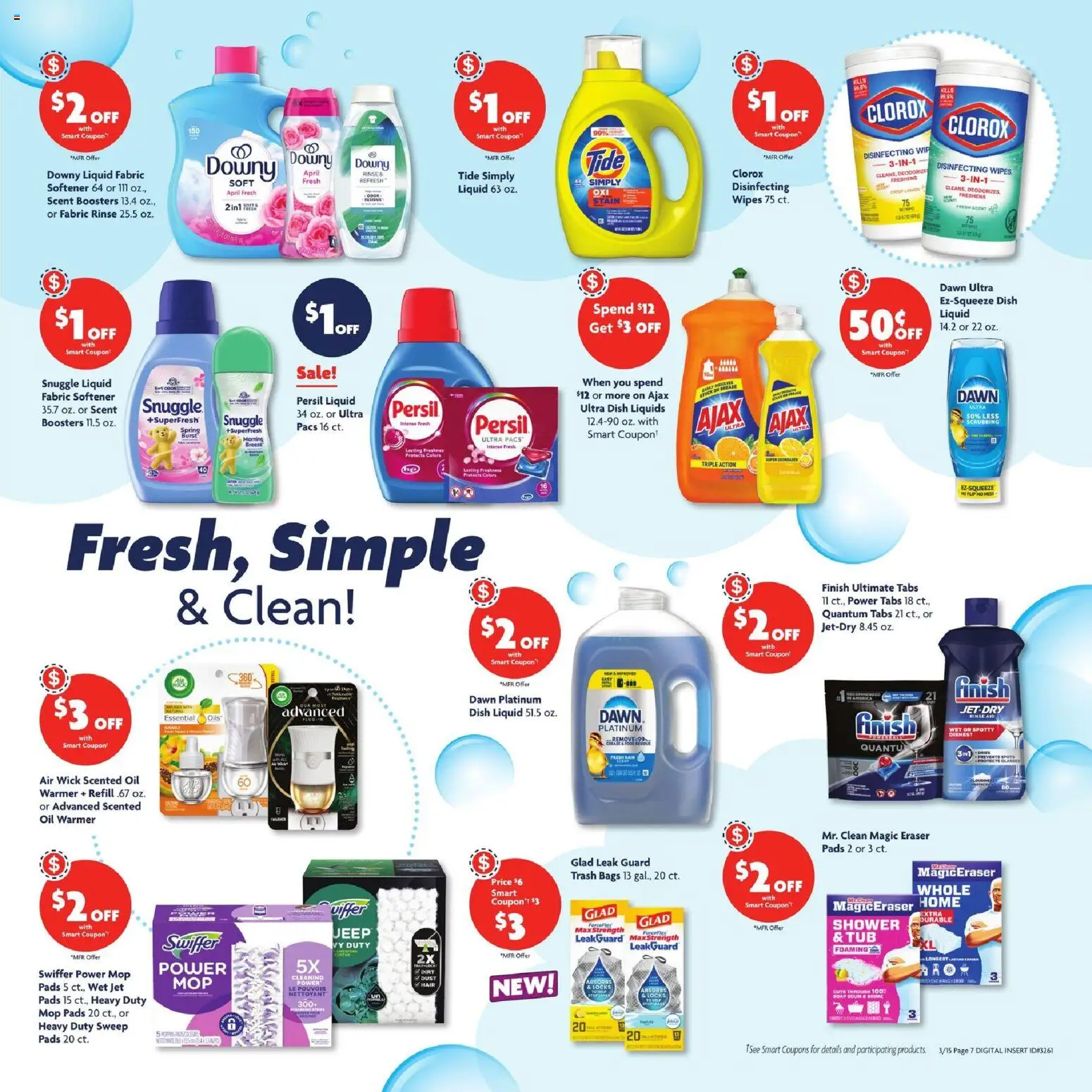 Family Dollar Weekly Ad - valid from 15.03.2026 | Page: 9 | Products: Eraser, Soap, Fabric softener, Glasses