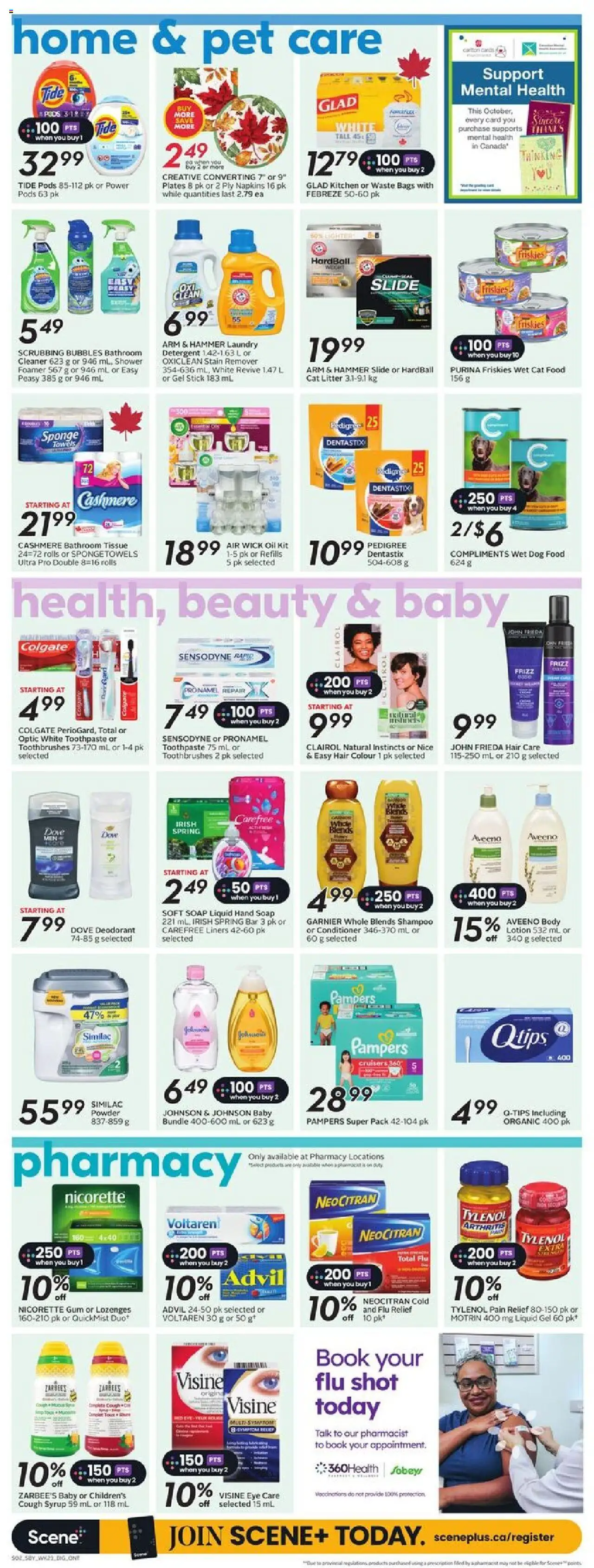 Sobeys flyer valid from 02.10.2025 | Page: 13 | Products: Sponge, Conditioner, Soap, Deodorant