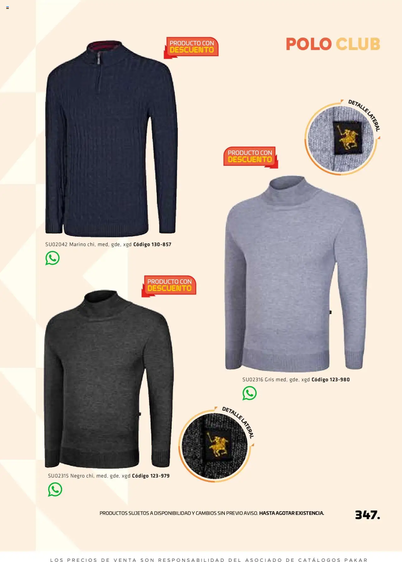 Nuevas ofertas de SC Pakar válidas en toda la República Mexicana desde el 29.08.2025. ¡Encuentra las mejores ofertas en SC Pakar - Catálogo Otoño Men Tomo 1! | Página: 347