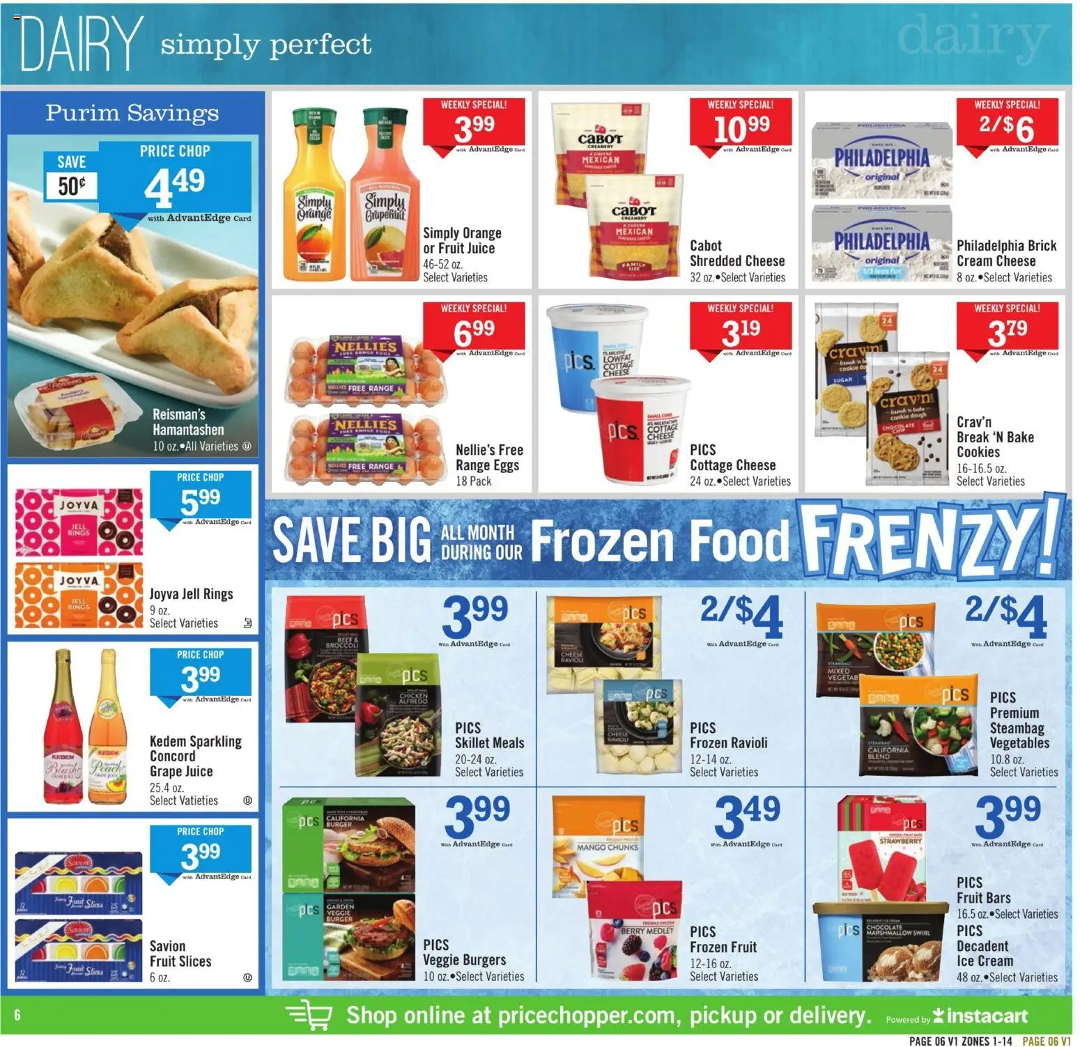 Price Chopper - Weekly Flyer - valid from 22.02.2026 | Page: 6 | Products: Chocolate, Ice cream, Vegetables, Peach
