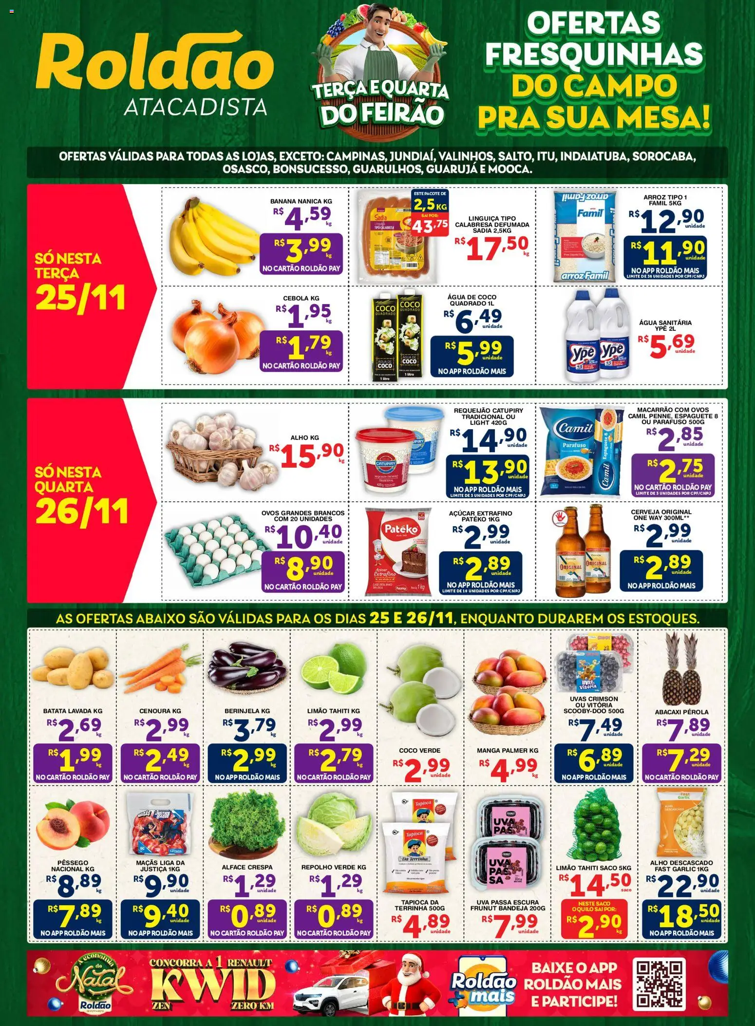 Roldão Folheto - válido de 25.11.2025 | Página: 1 | Produtos: Pêssego, Mesa, Cenoura, Açúcar