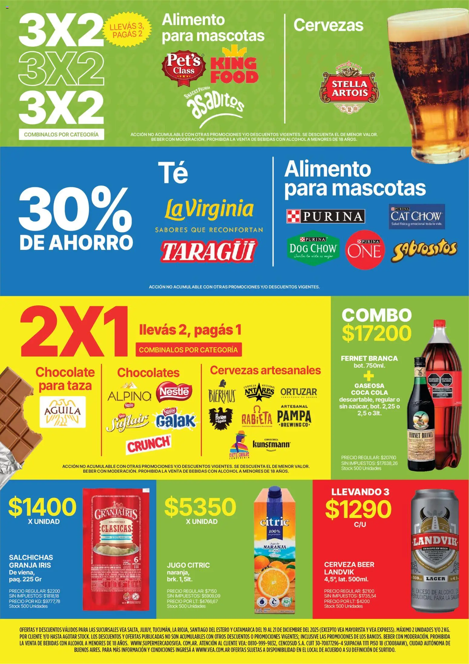 Vea - Oferta fin de semana │ válido desde el 19.12.2025 | Página: 7 | Productos: Taza, Fernet, Gaseosa, Chocolate