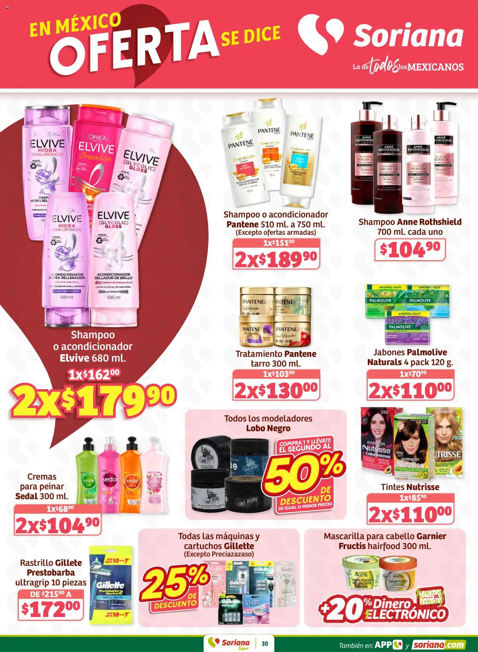 Nuevas ofertas de Soriana válidas en toda la República Mexicana desde el 12.02.2026. ¡Encuentra las mejores ofertas en Soriana - Preciazazaso Súper: Camp, Chia, Oax, Q. Roo, Tab, Yuc! | Página: 30 | Productos: Rastrillo, Brillo, Mascarilla, Acondicionador