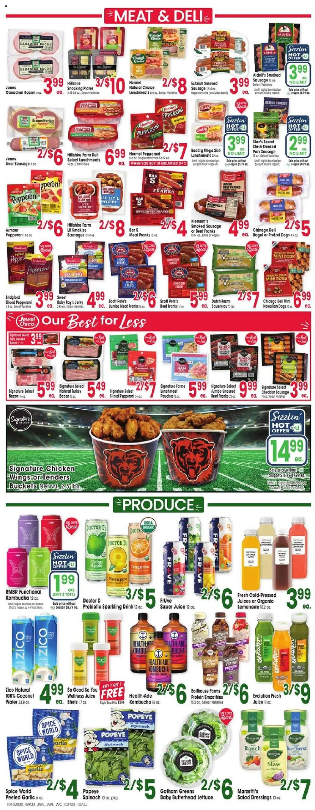 Jewel Osco Weekly Ad - IN - valid from 15.10.2025 | Page: 3 | Products: Lettuce, Cheese, Beef, Greens