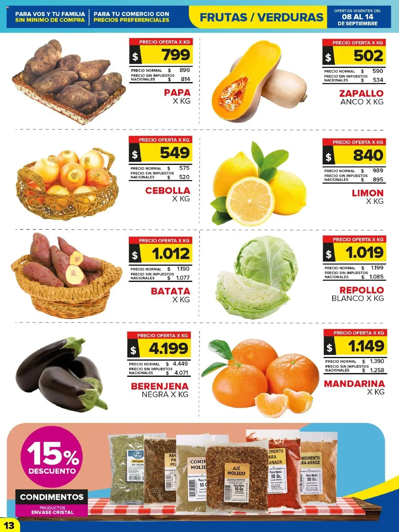 Carrefour Maxi catálogo │ válido desde el 08.09.2025 | Página: 12 | Productos: Papa, Batata, Limón, Orégano