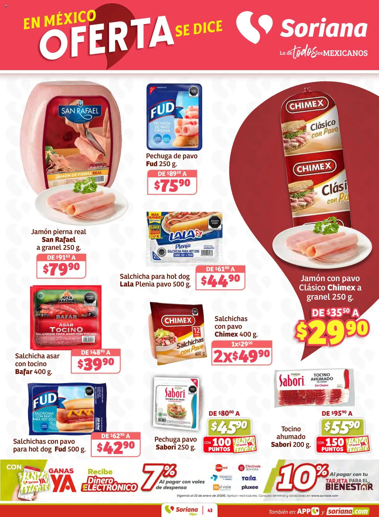 Nuevas ofertas de Soriana válidas en toda la República Mexicana desde el 30.01.2026. ¡Encuentra las mejores ofertas en Soriana - Preciazazaso Híper: Ags, Col, Gto, Jal, Mich! | Página: 43 | Productos: Tocino, Salchicha, Jamón, Despensa